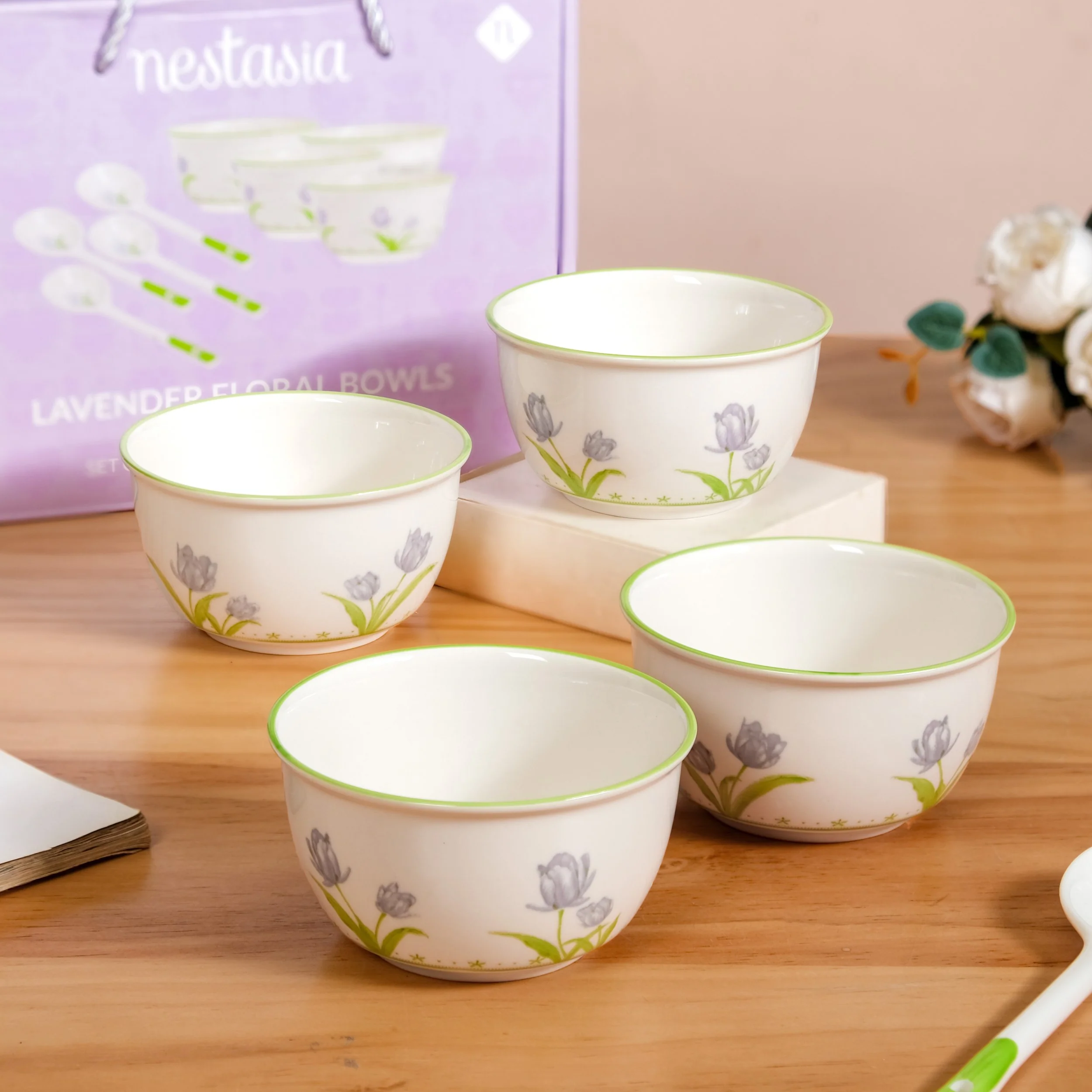Set Of 4 Tuscany Soup Bowls With Spoons 400ml - Image 3