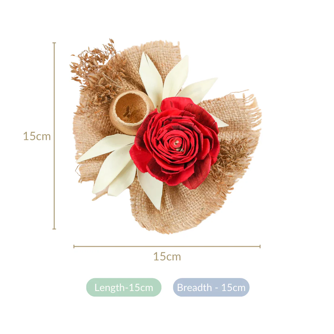 Set of 6 Decorative Dried Flowers And Jute Bunch - Image 7