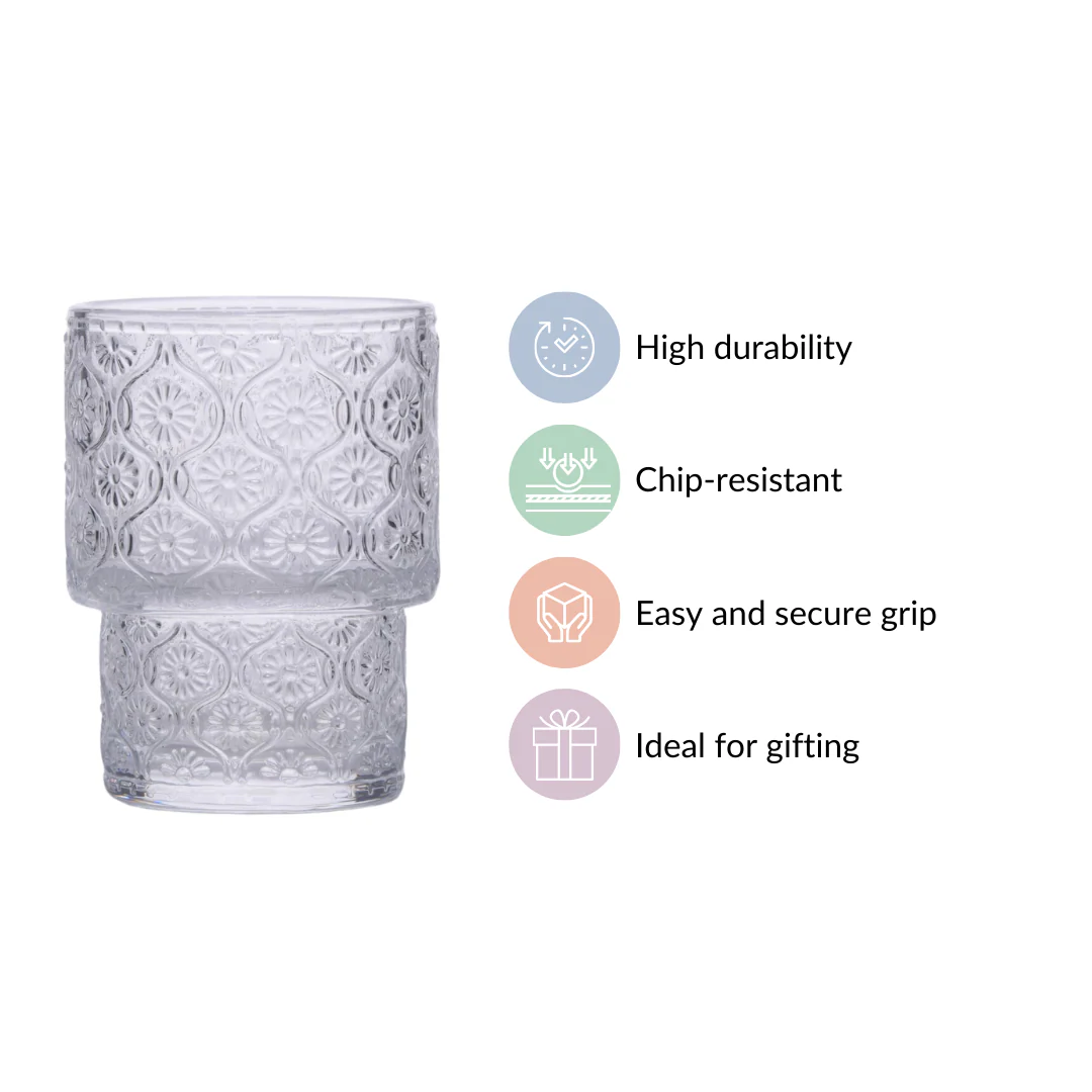 Set of 6 Floral Drinking Glass Tumblers - Image 7