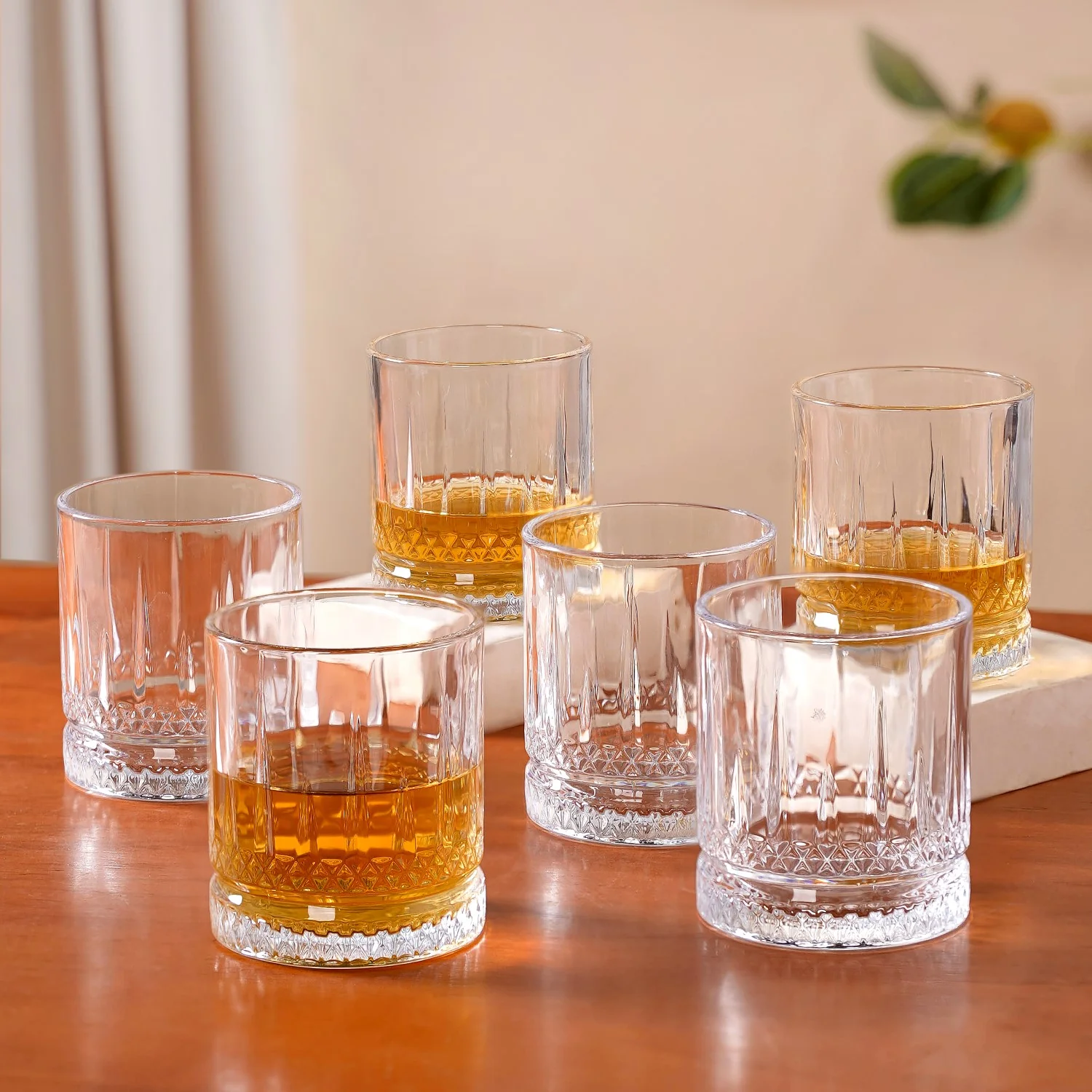 Set Of 6 Luxora Engraved Whiskey Glasses 380ml - Image 6