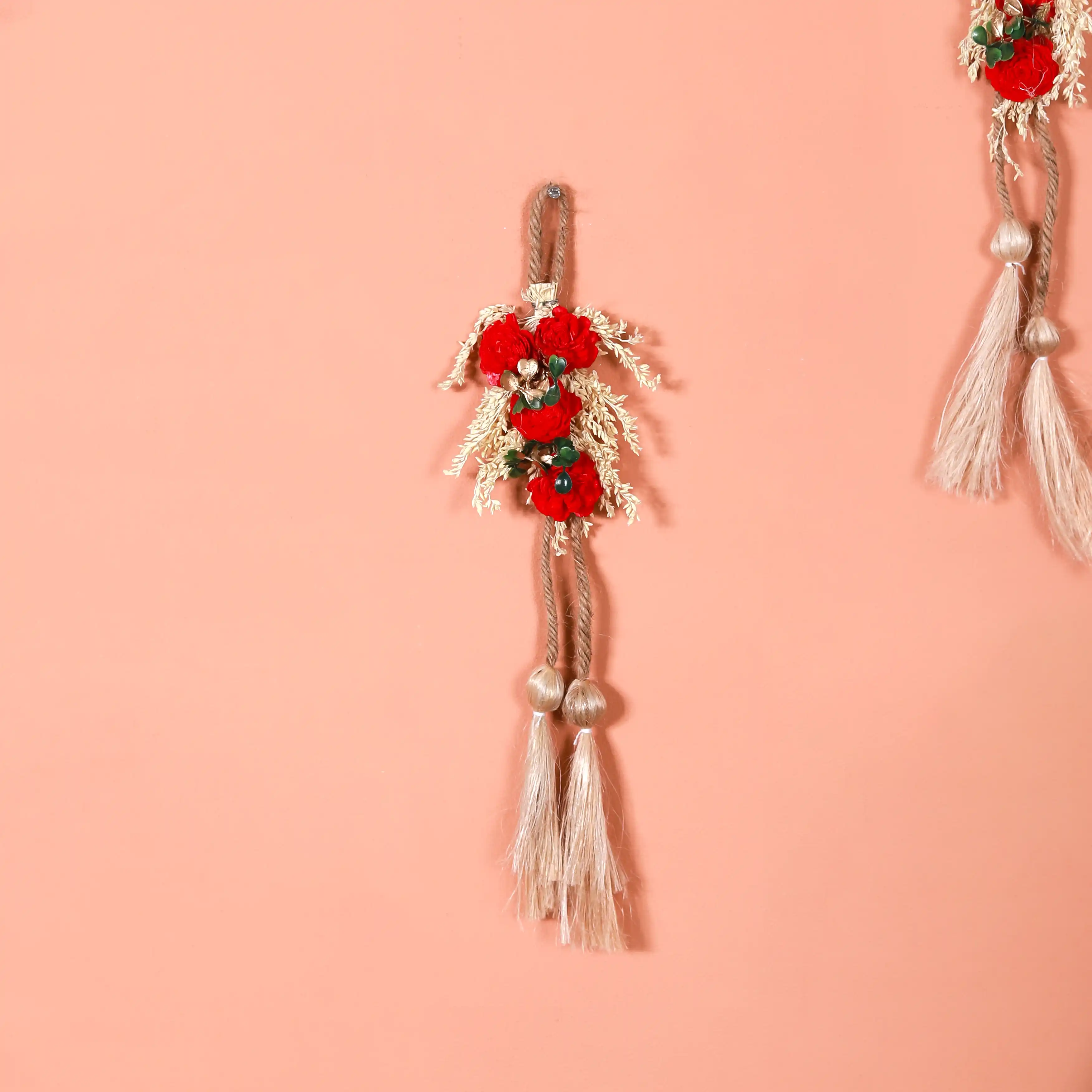 Set Of 6 Mini Floral Wall Hangings With Tassels - Image 8