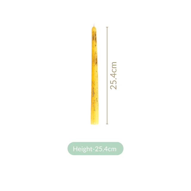 Set Of 6 Taper Candles With Gold Detailing Assorted Colours - Image 4