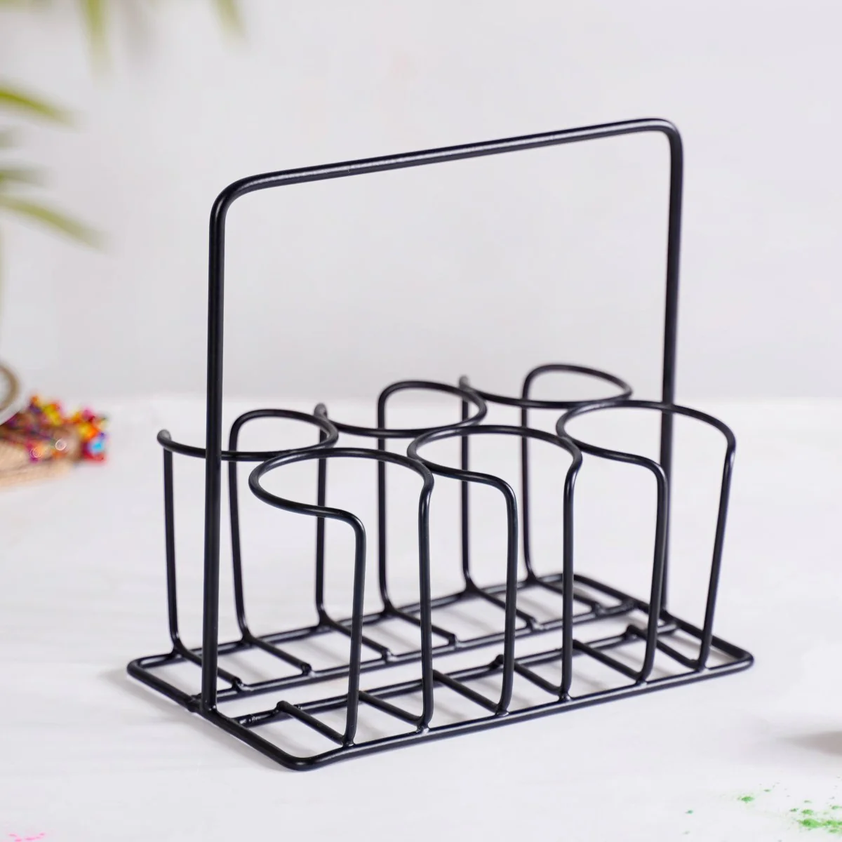 Set Of 6 Terracotta Kulhad Glasses With Cutting Chai Stand - Image 15