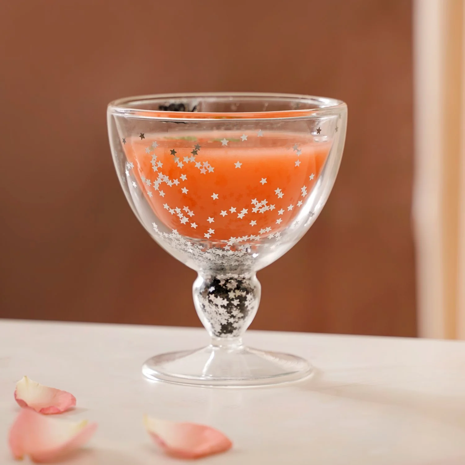 Shimmering Double Wall Stemmed Glass Goblet Set Of 2 250ml - Image 6