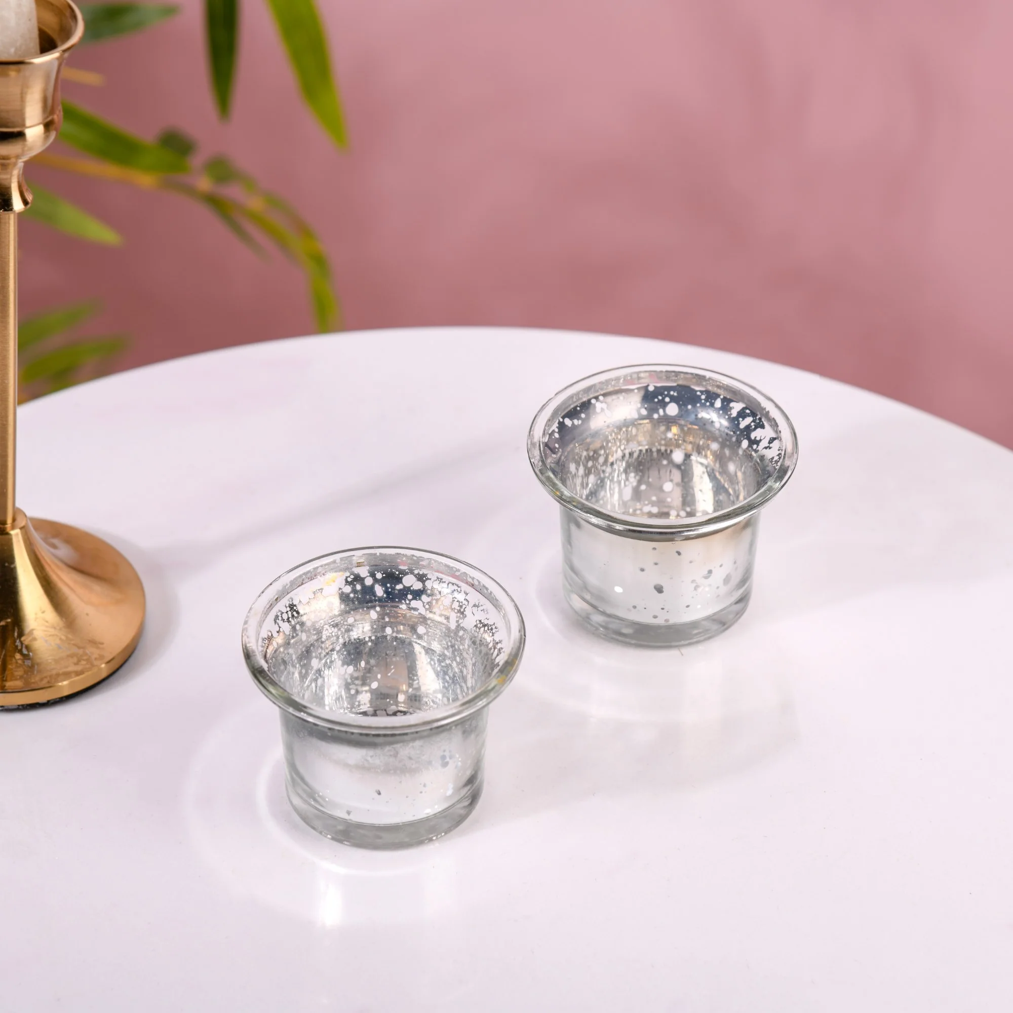 Shiny Tea Light Holder Set of 2 - Image 4