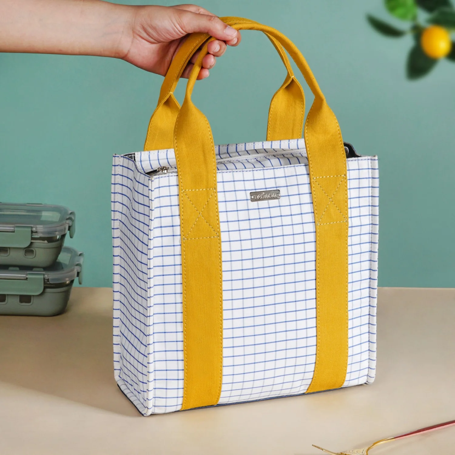 Shiro Checkered Lunch Bag - Image 3