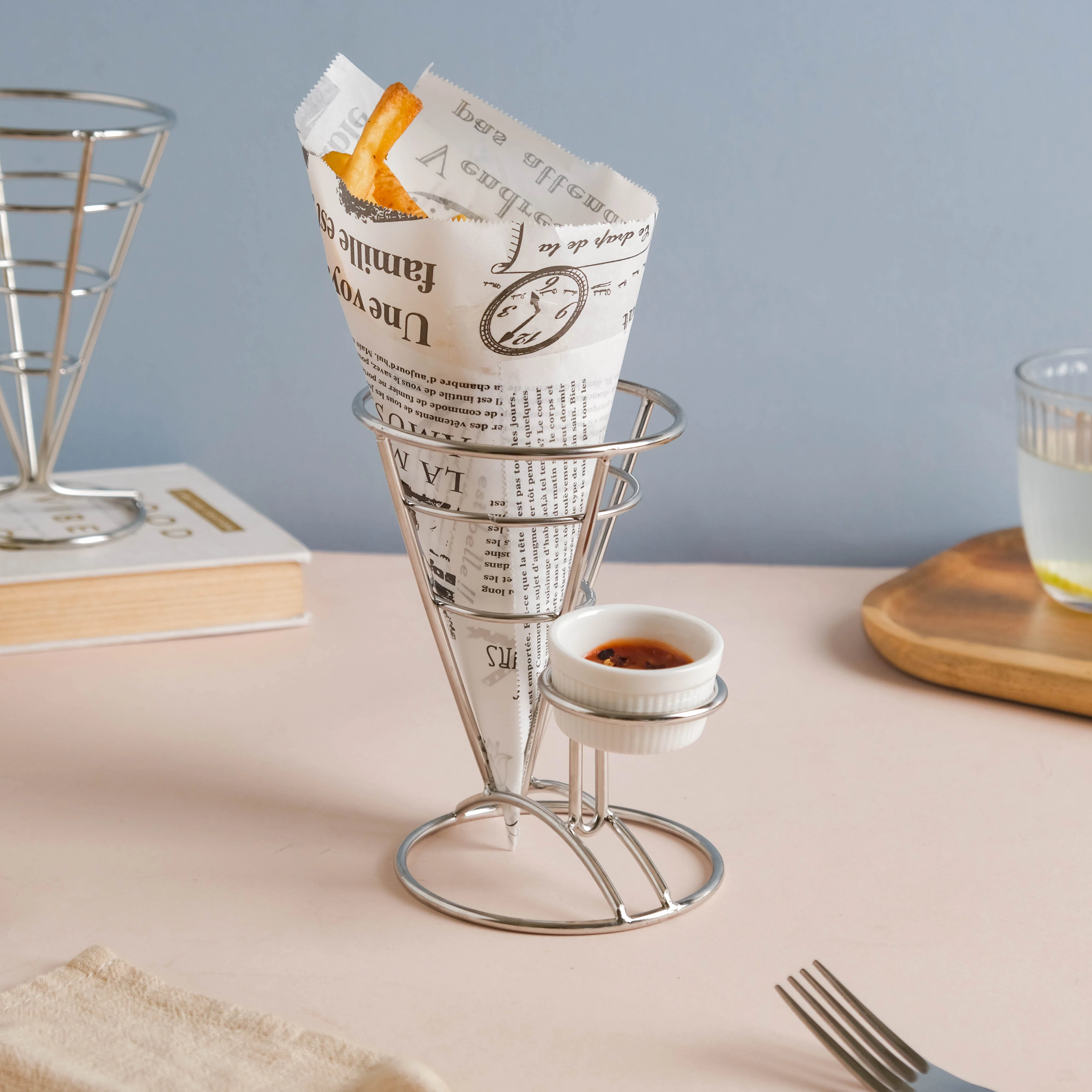 Silver Finger Food Basket With Dip Bowl - Image 8