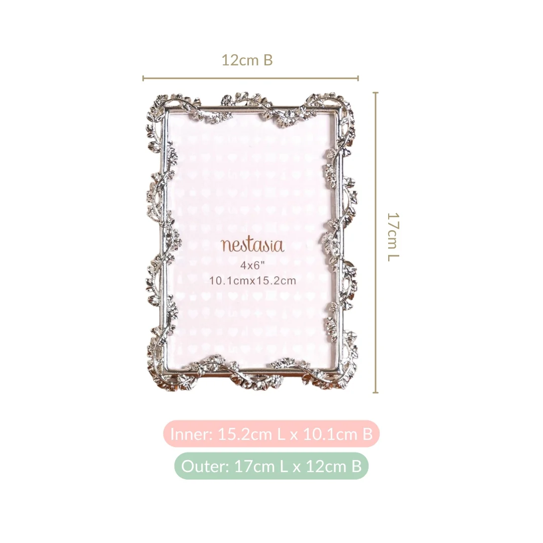 Silver Leaf Picture Frame Small 10x15cm - Image 4