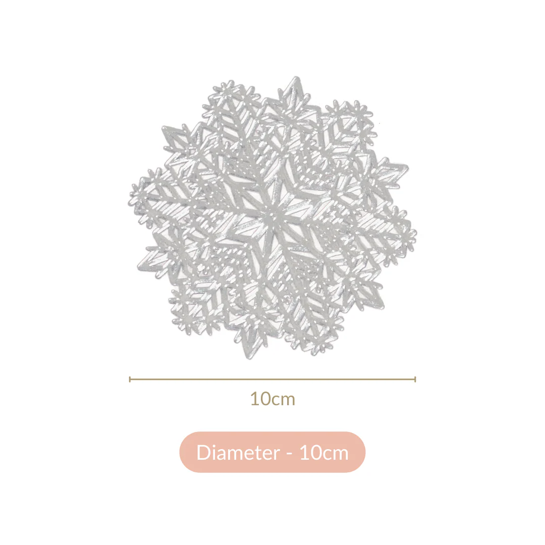 Silver Snowflake Coaster Set Of 6 - Image 6