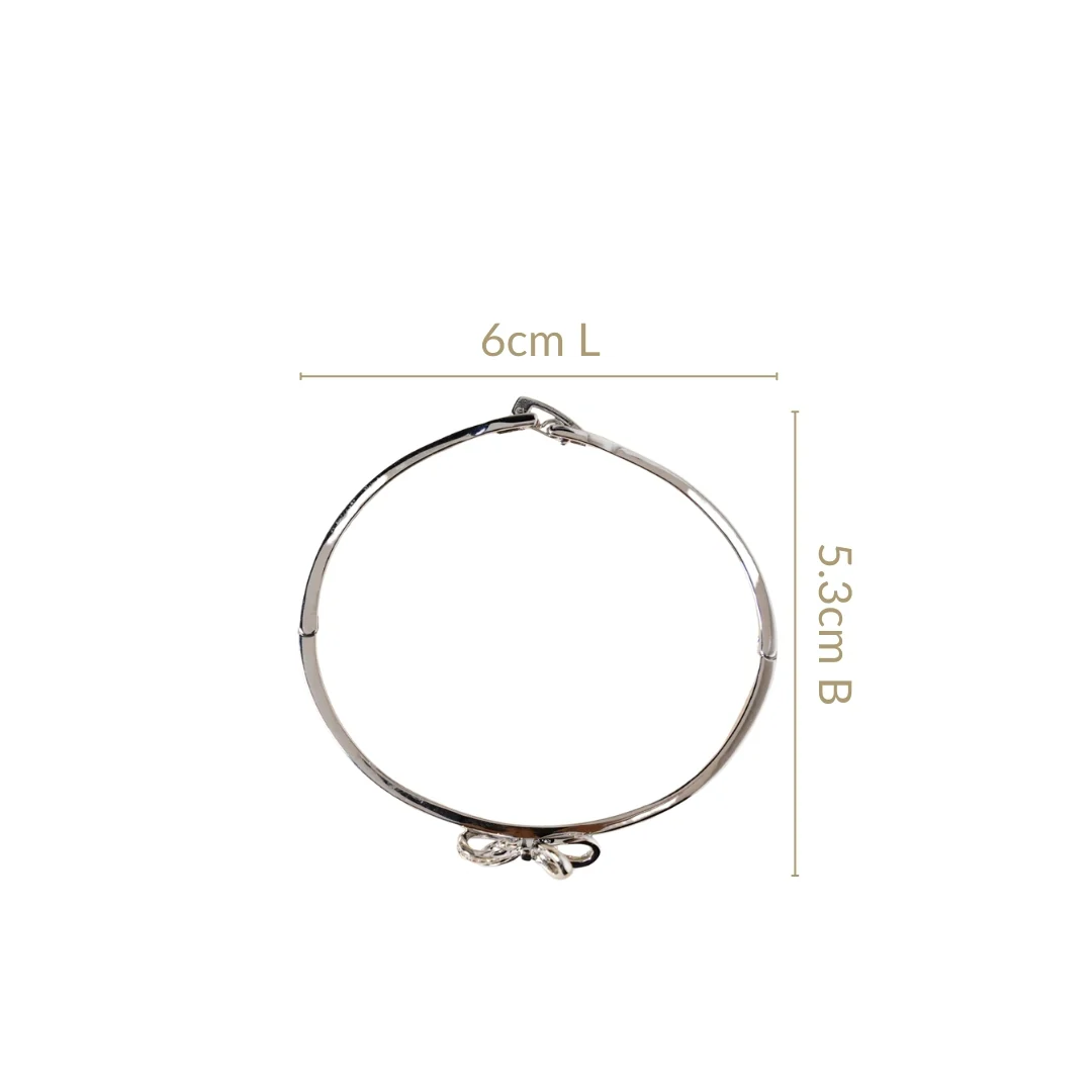 Silver Stone Studded Bow Bracelet - Image 3