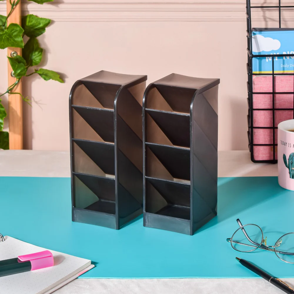 Slanting Desk Organiser Black Set Of 2 - Image 4
