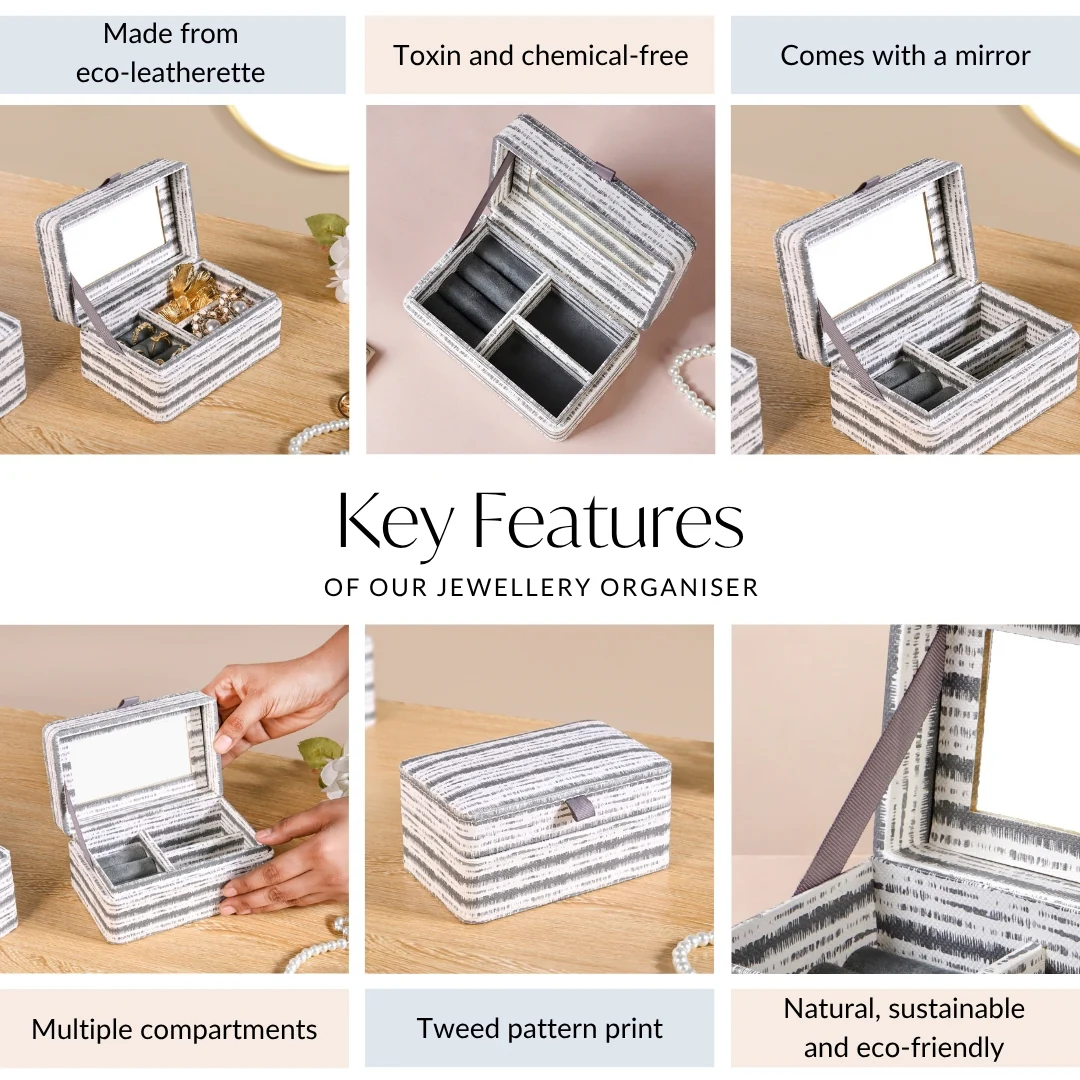 SlateLine Portable Jewellery Box With Mirror - Image 5