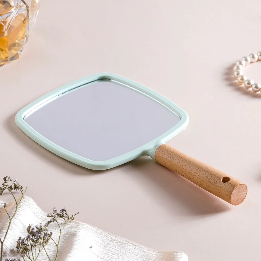 Sleek Square Handheld Mirror Green - Image 5