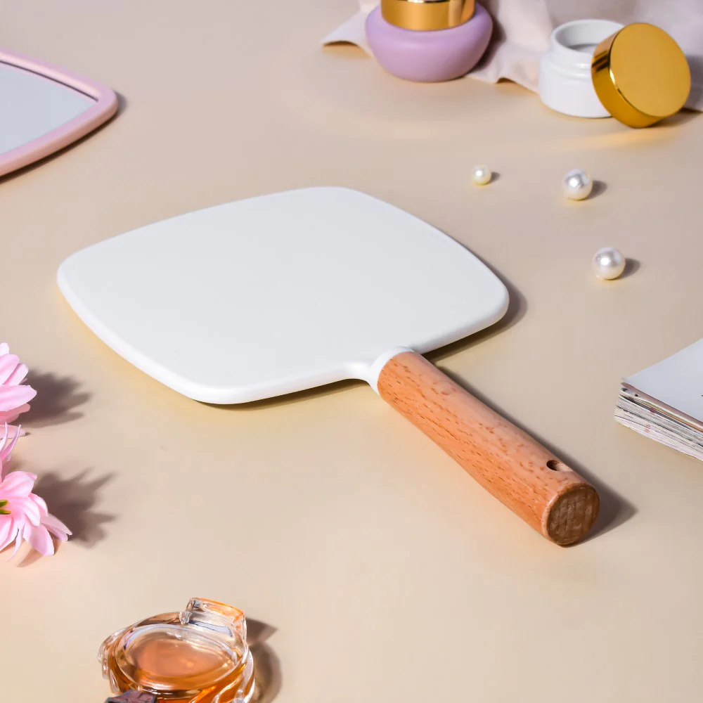 Sleek Square Handheld Mirror White - Image 3