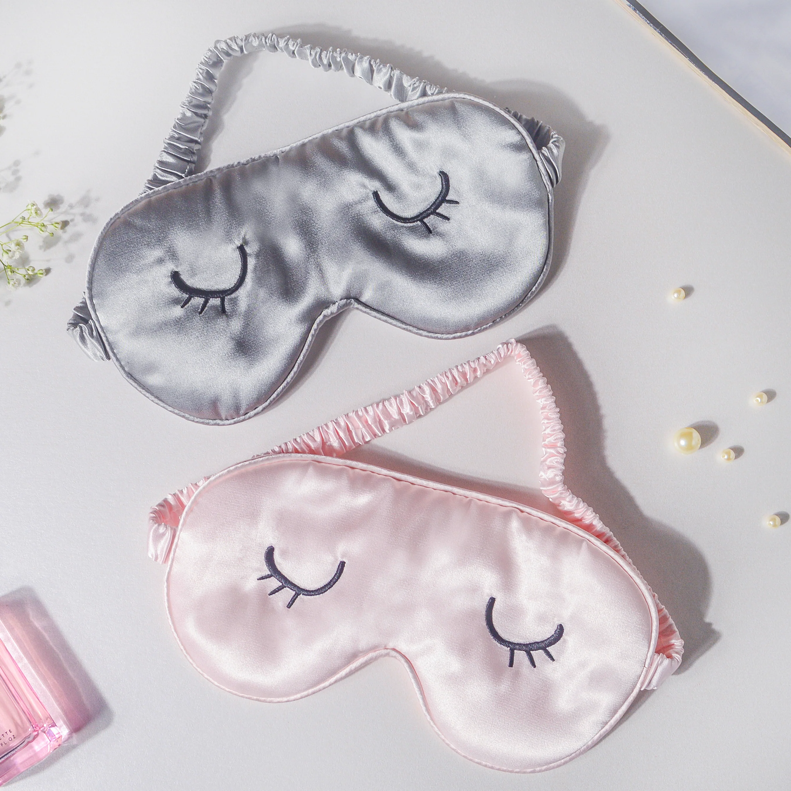 Sleepy Eyes Satin Eye Mask With Pouch Grey - Image 10