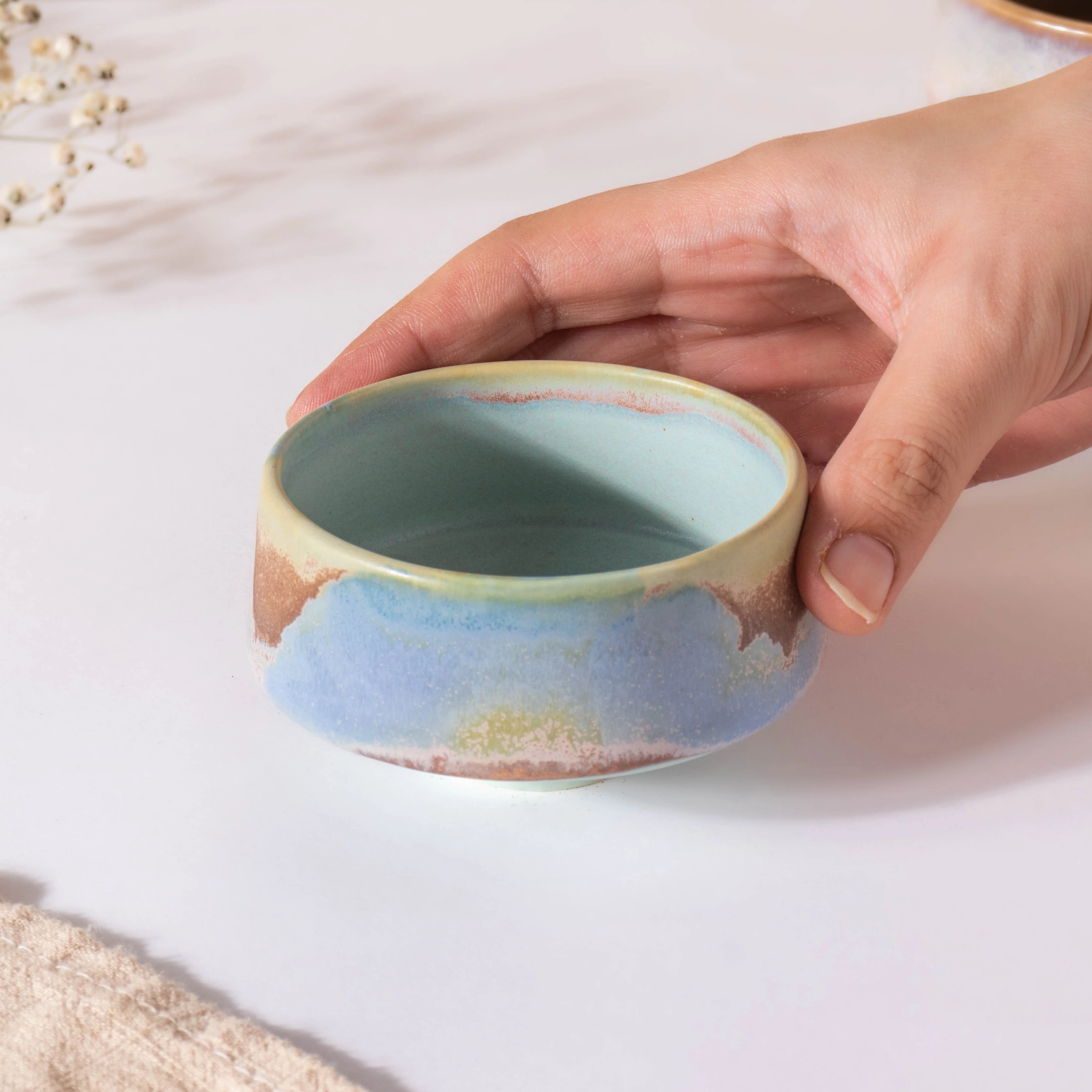 Small Blue Ombre Dip Bowl 100 ml - Image 6