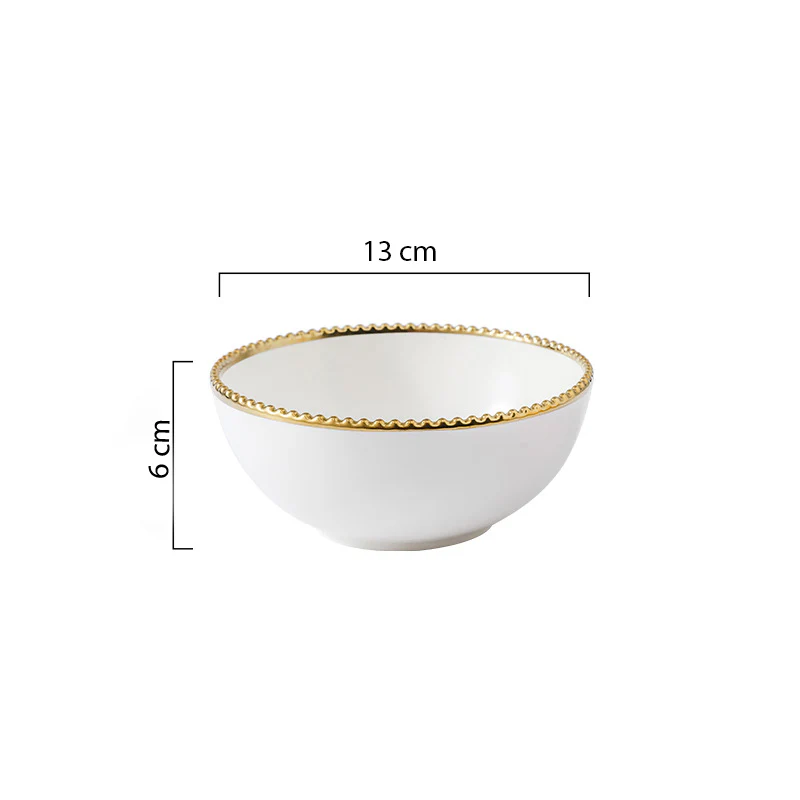 Snack Bowl With Gold Rim 300 ml - Image 12