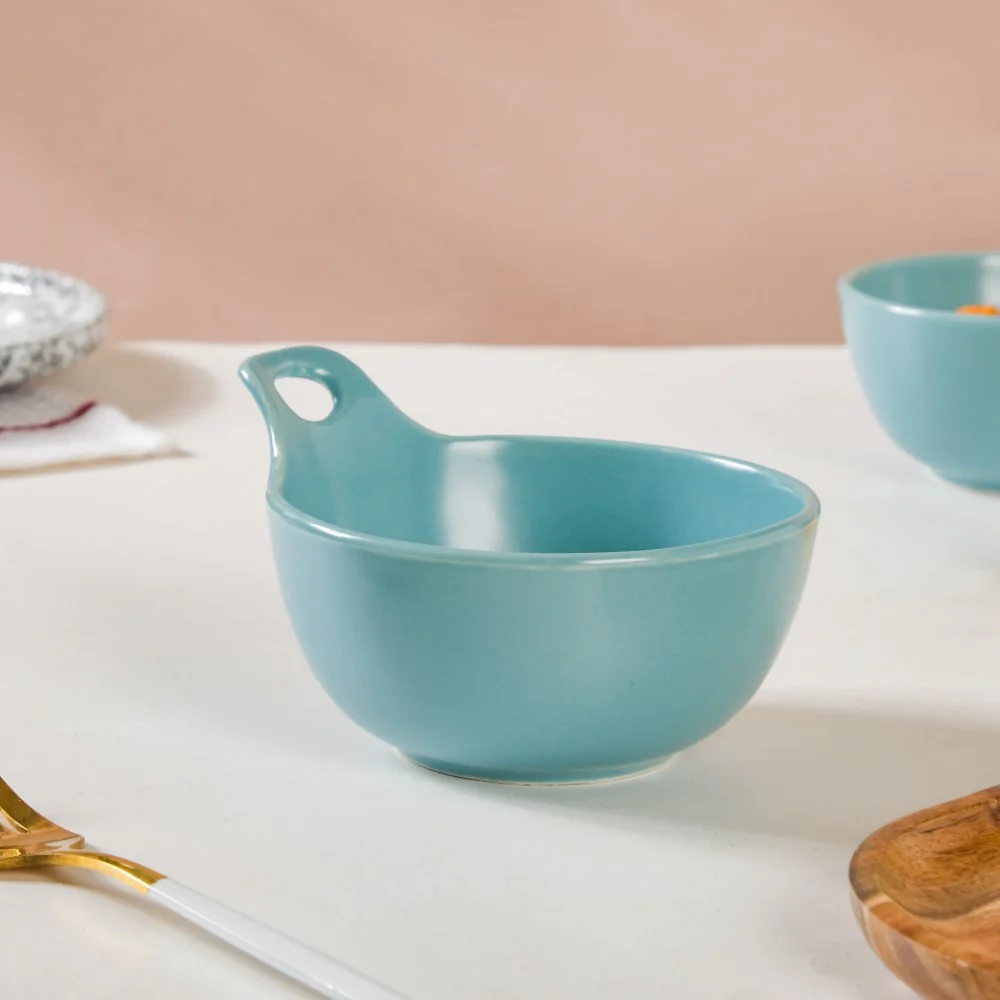 Snack Bowl With Handle Blue Set Of 2 230ml - Image 5