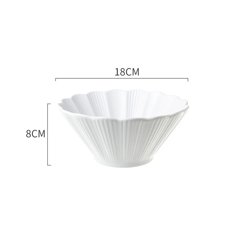 Snow White Fluted Ramen Bowl 600 ml - Image 10