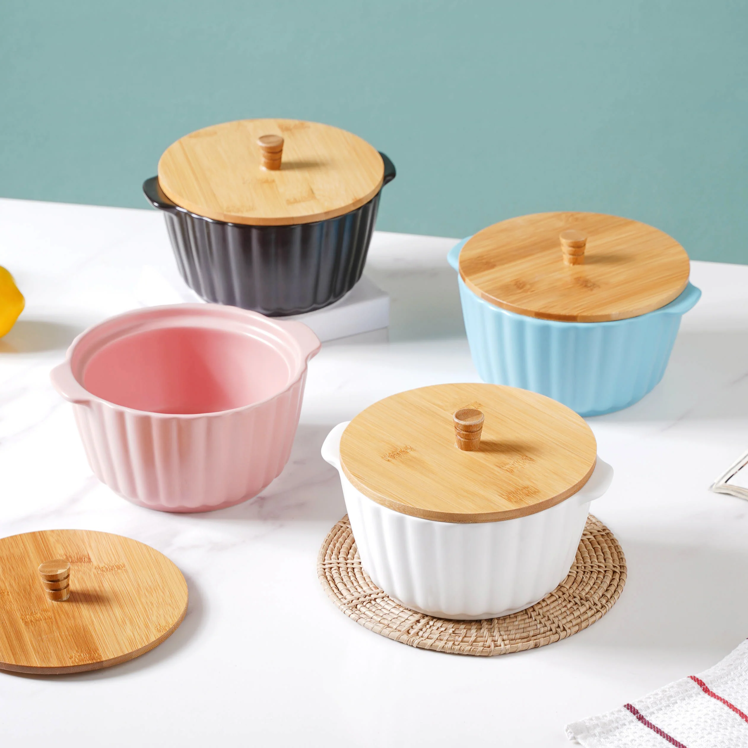 Snow White Scalloped Pot With Lid 8 Inch - Image 12