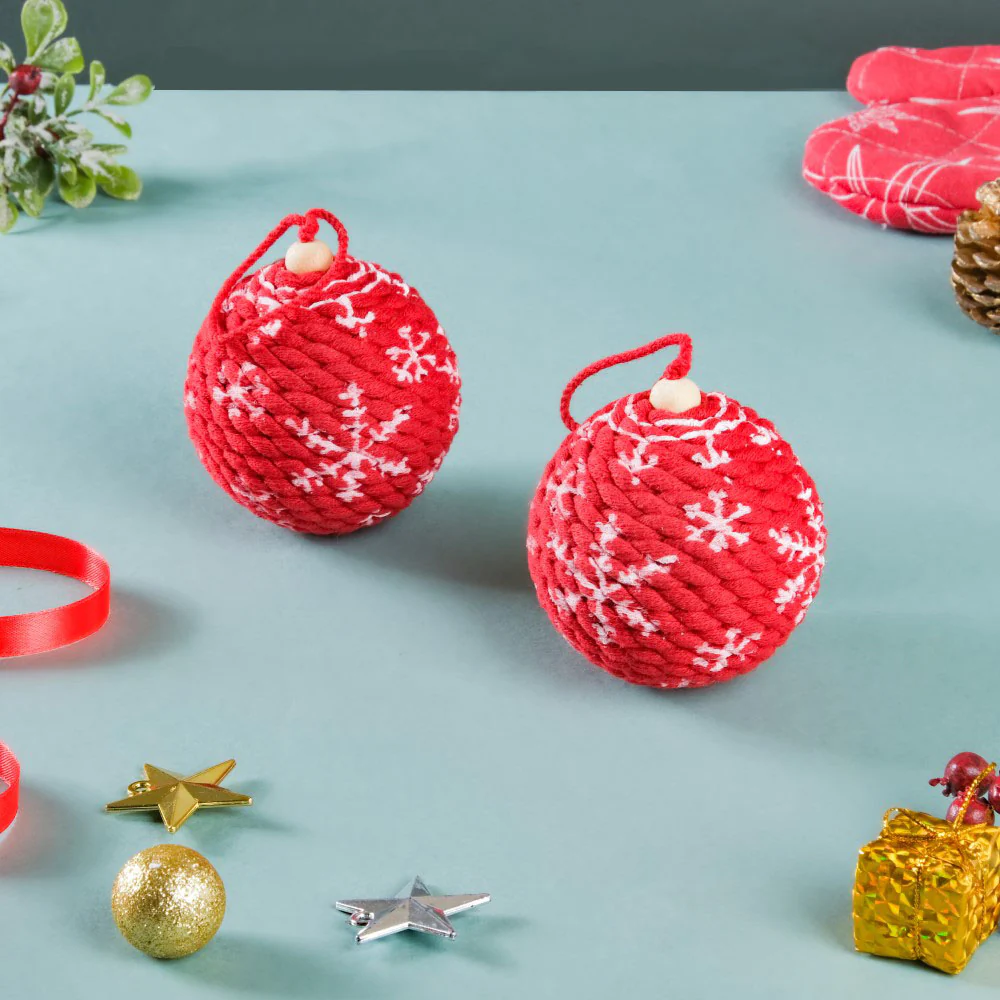 Snowflake Christmas Bauble Set Of 2 - Image 2