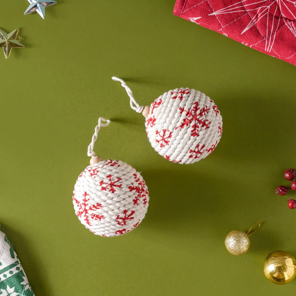 Snowflake Christmas Hanging Ornament Set Of 2 - Image 6