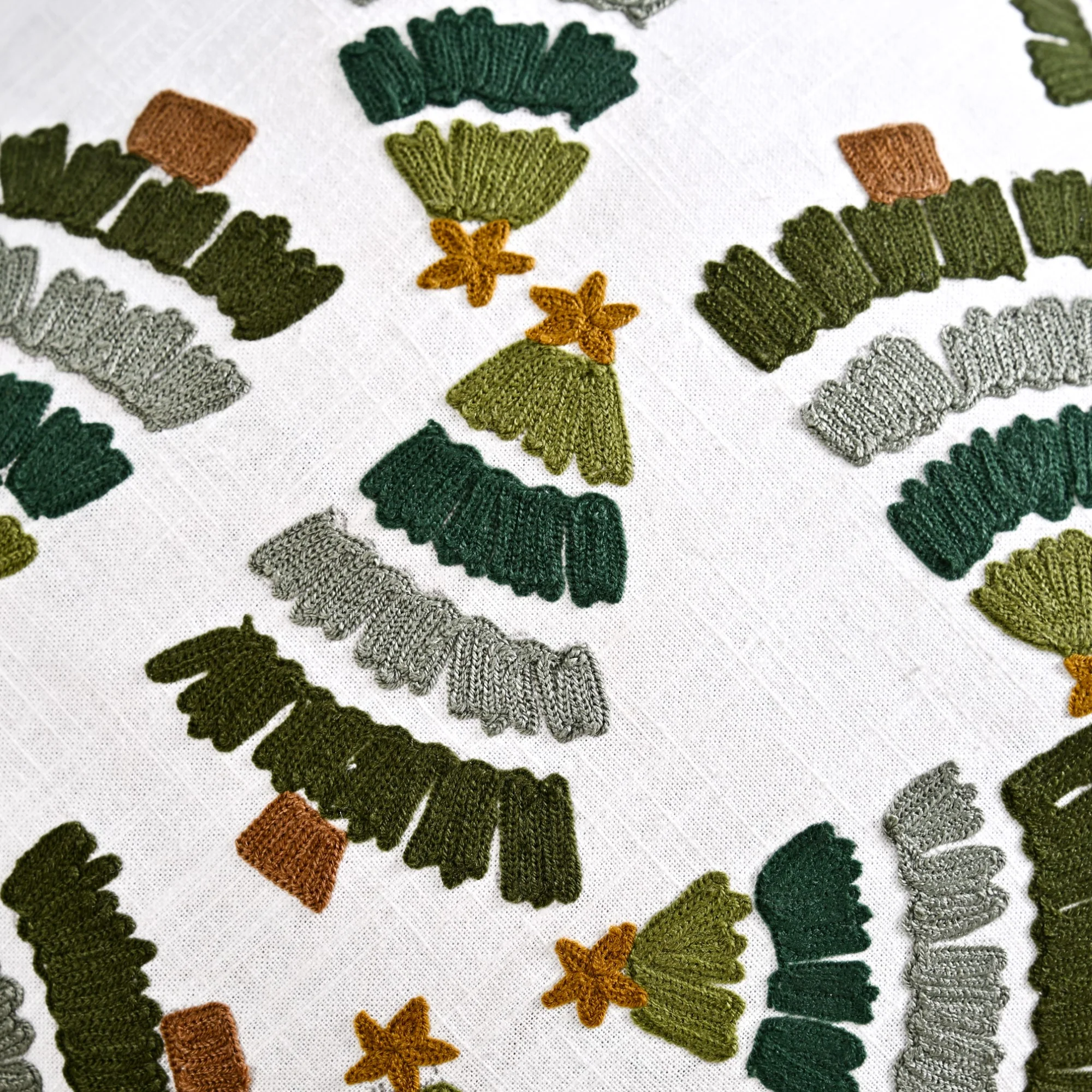 Snowy White Sofa Cushion Cover With Christmas Trees 40x40cm - Image 3