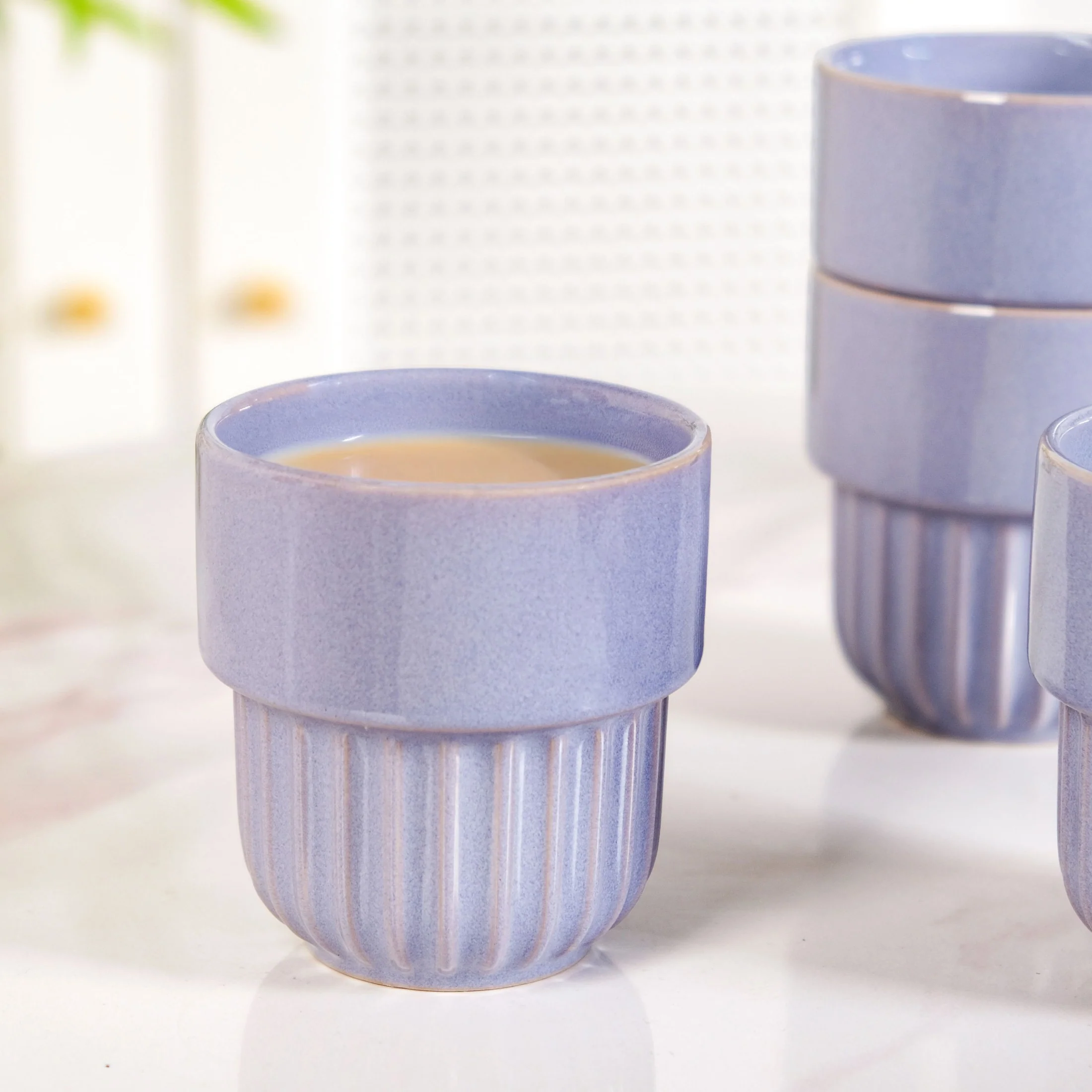 Snugsy Lilac Stackable Ceramic Cup Set Of 4 280ml - Image 8