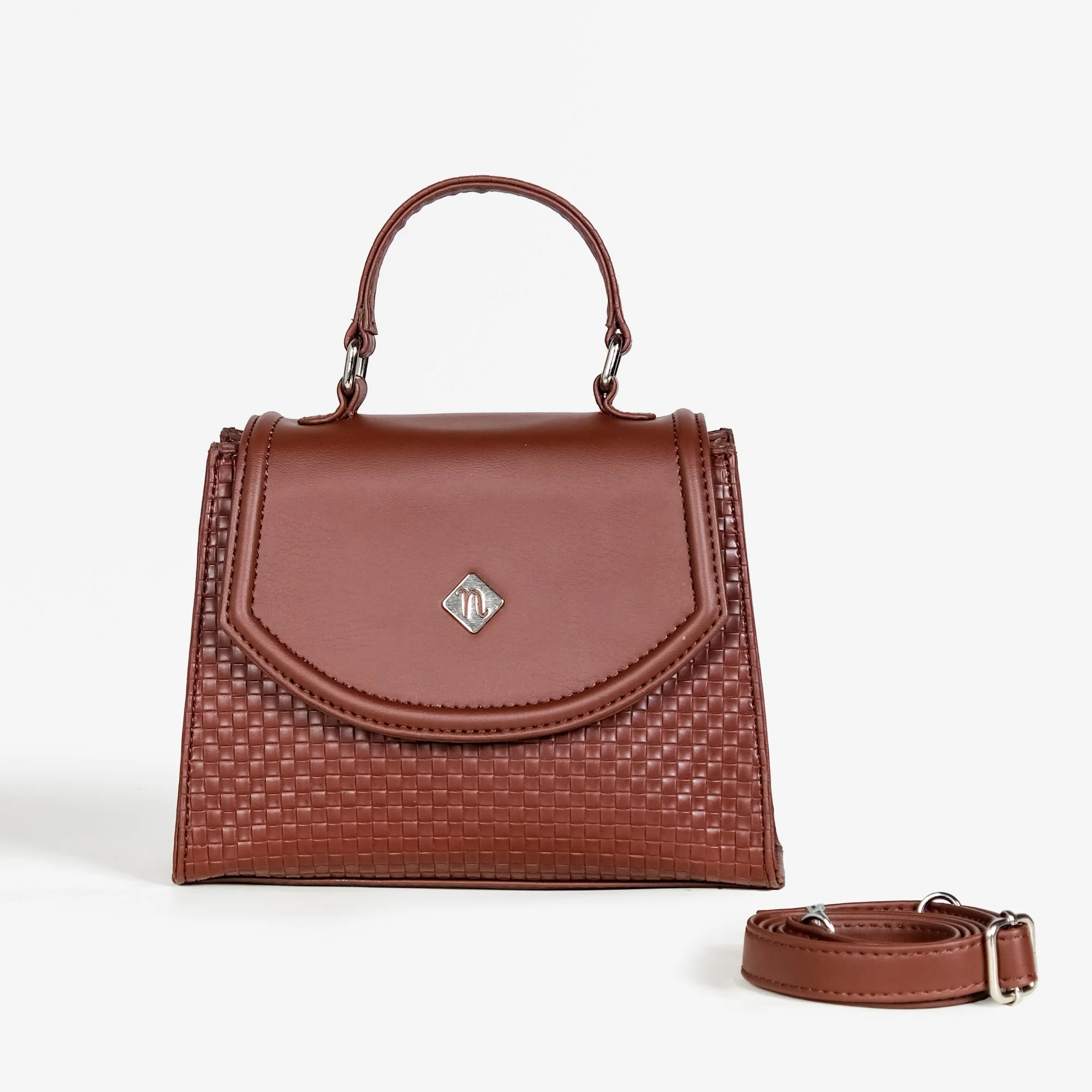 Soi Brown Handbag With Sling Strap - Image 7