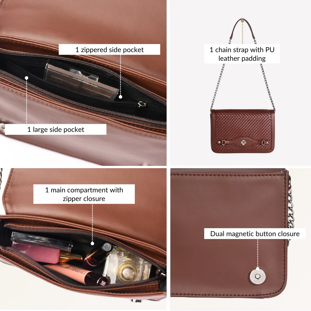 Soi Tresse Menue Brown Sling Bag - Image 7