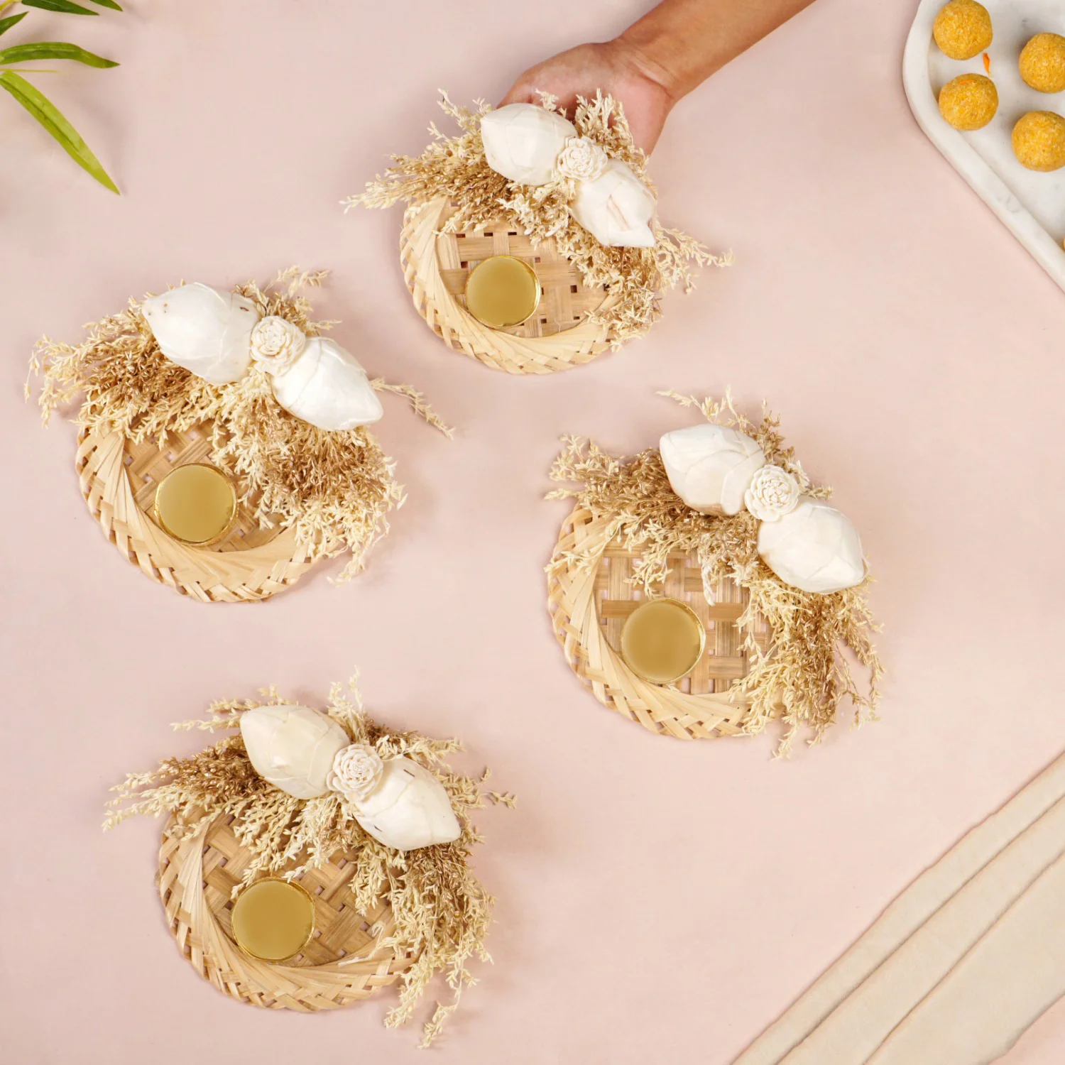 Sola Flowers Tea Light Holder White Set Of 4 - Image 2