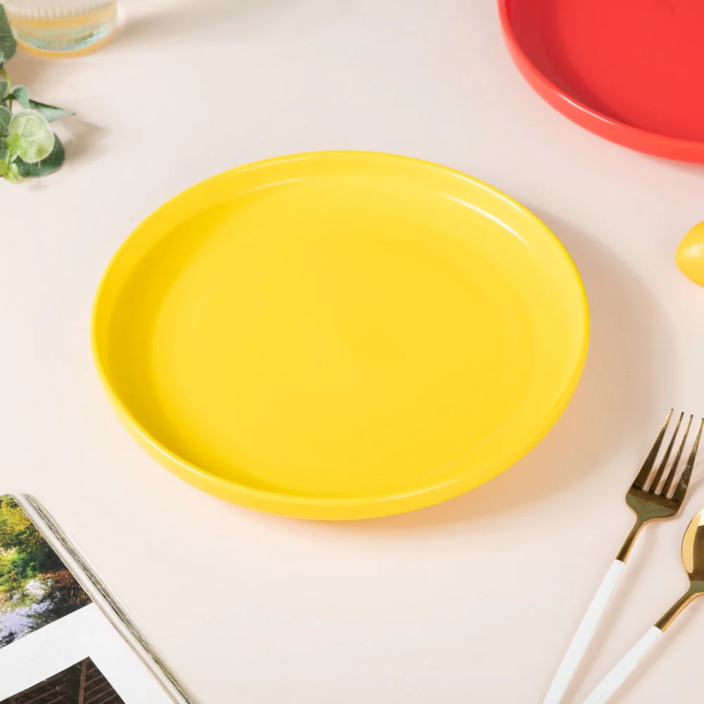 Solid Colored Dinner Plate Yellow 10 Inch - Image 4