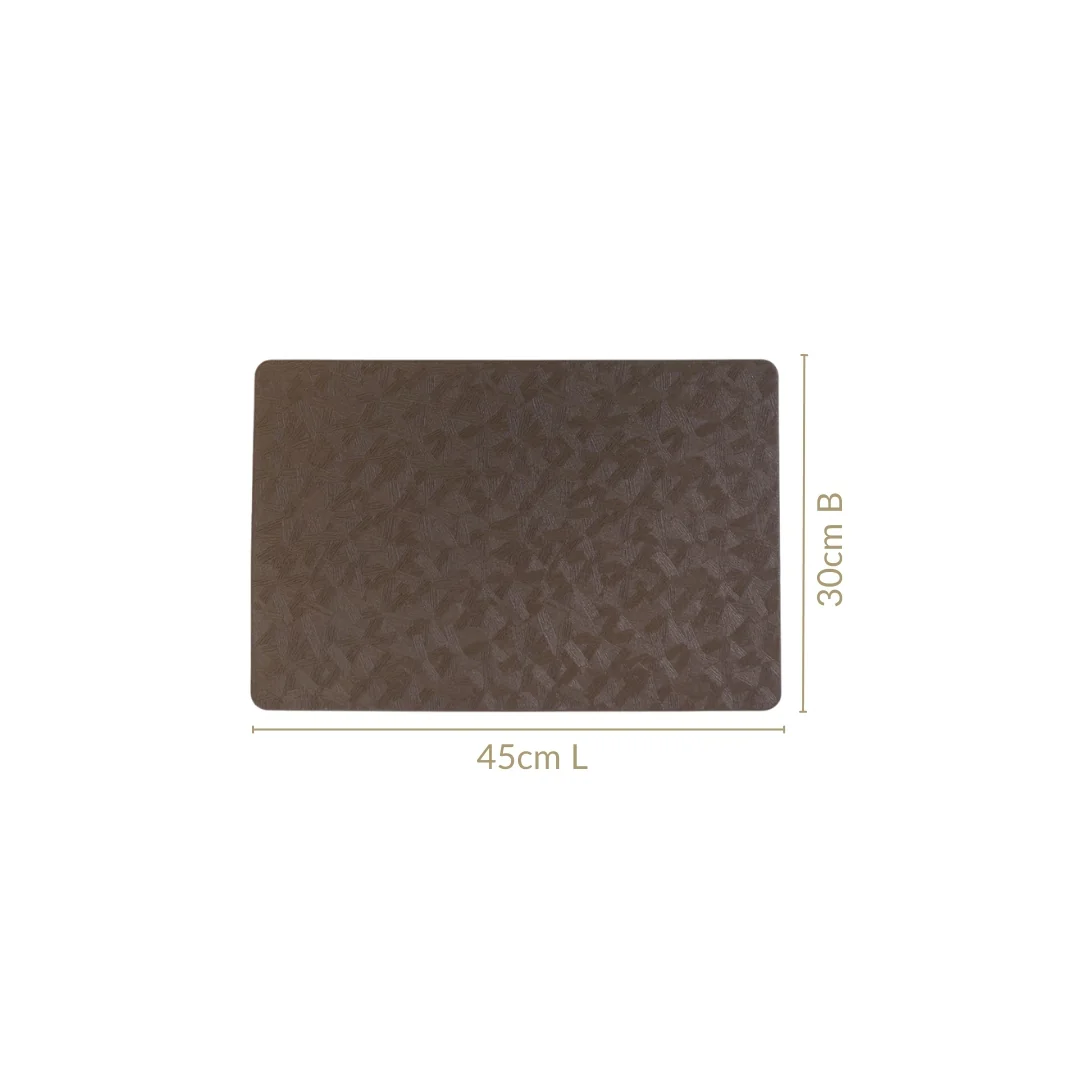 Songket Pattern Brown Dinner Table Mat Set Of 6 - Image 4