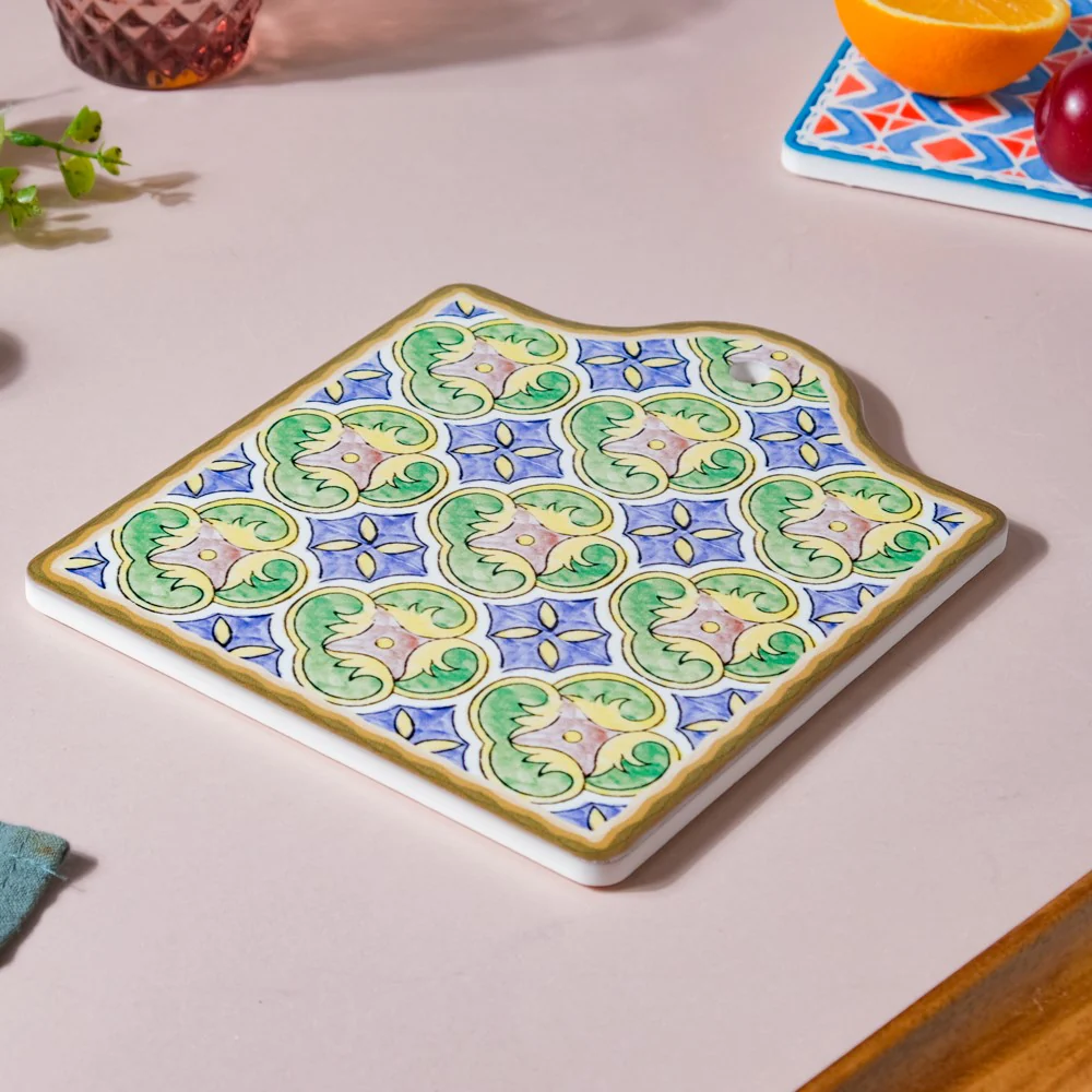 Spanish Hand Painted Pattern Ceramic Platter 7 Inch - Image 5