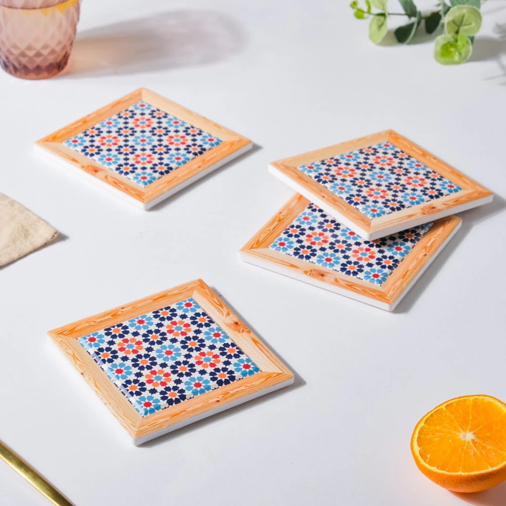 Spanish Tile Ceramic Coaster Set Of 4 - Image 4
