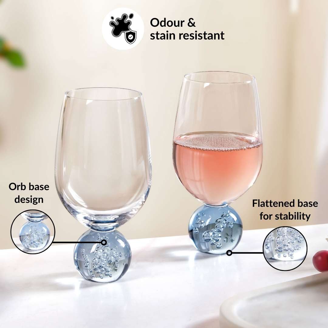 Sphere Wine Glass Set Of 2 400ml Blue - Image 5