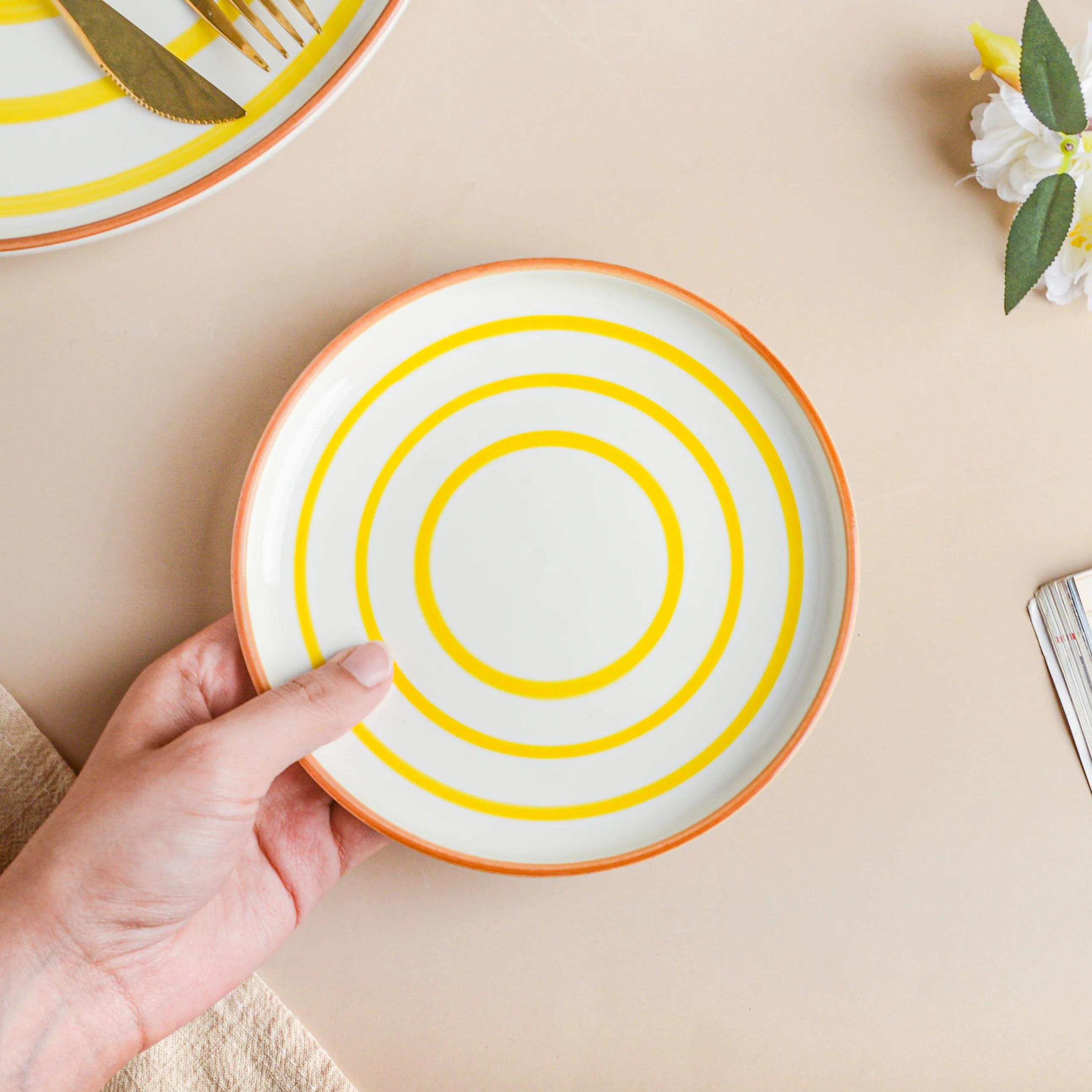 Spiral Snack Plate Yellow 6 Inch - Image 2