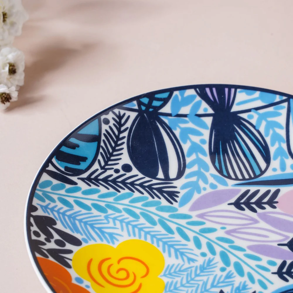 Spring Printed Ceramic Snack Plate 8 Inch - Image 6