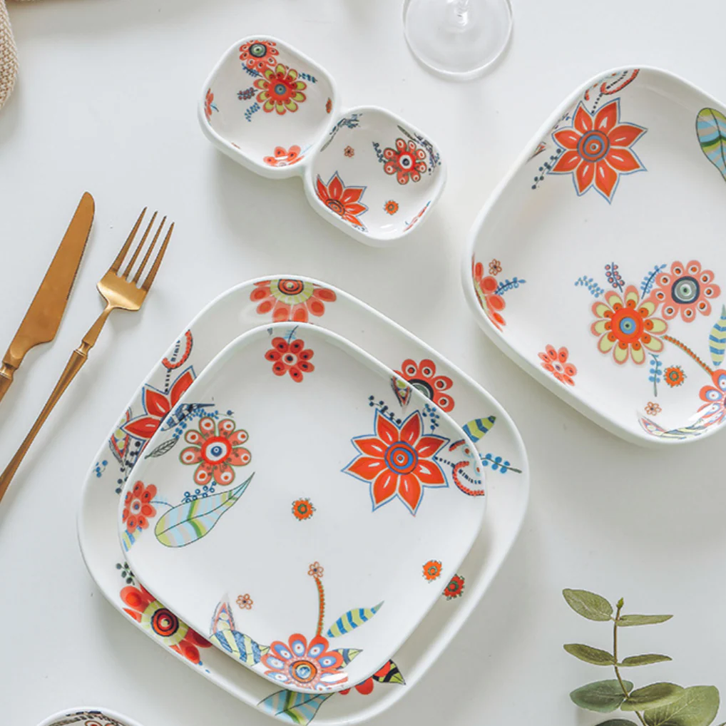 Square Deep Plate Floral - Image 2