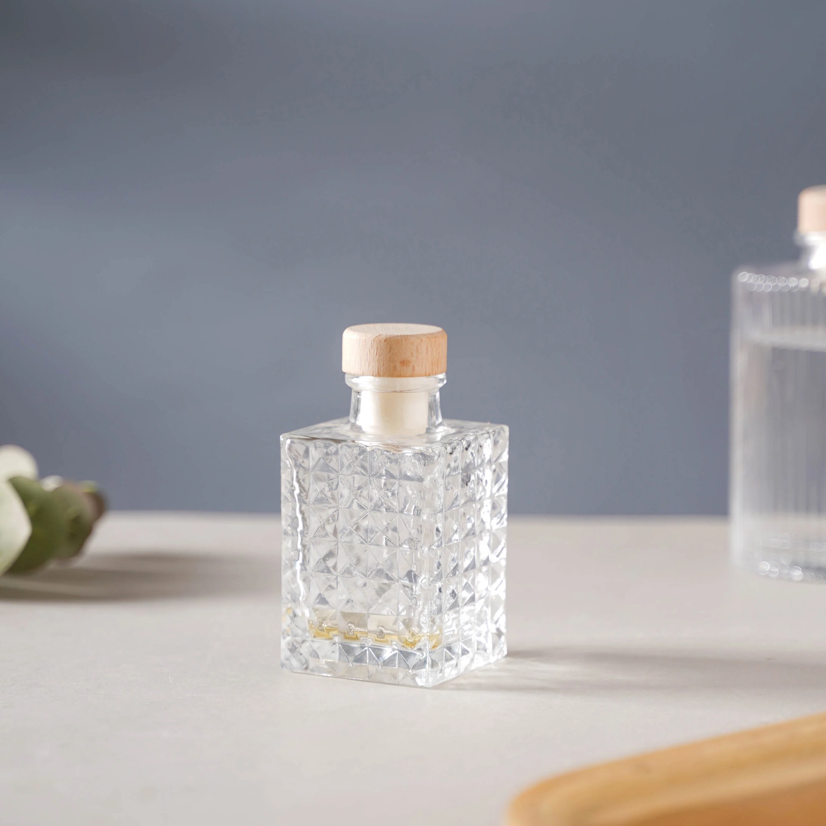 Square Textured Cork Glass Bottle - Image 5