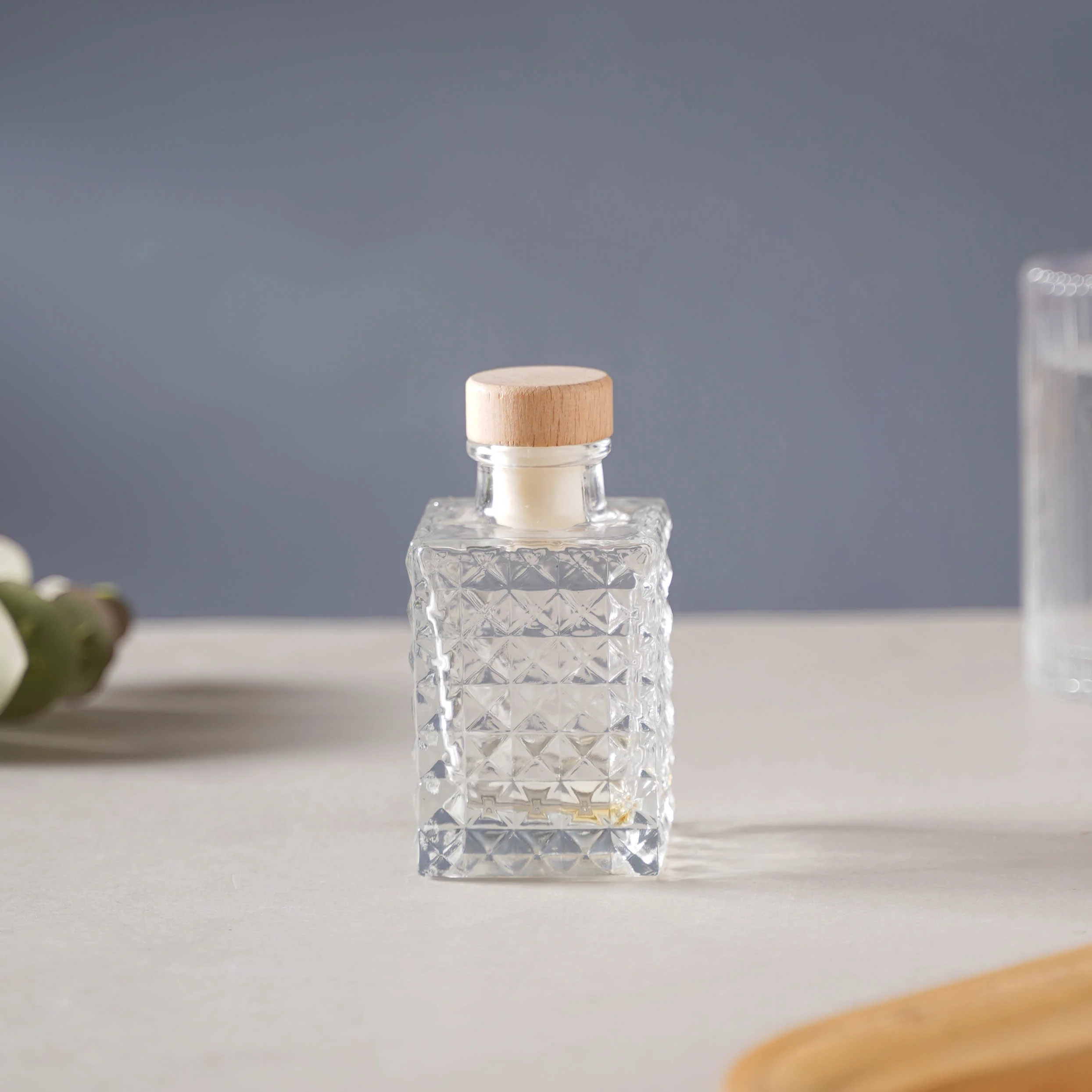 Square Textured Cork Glass Bottle - Image 6