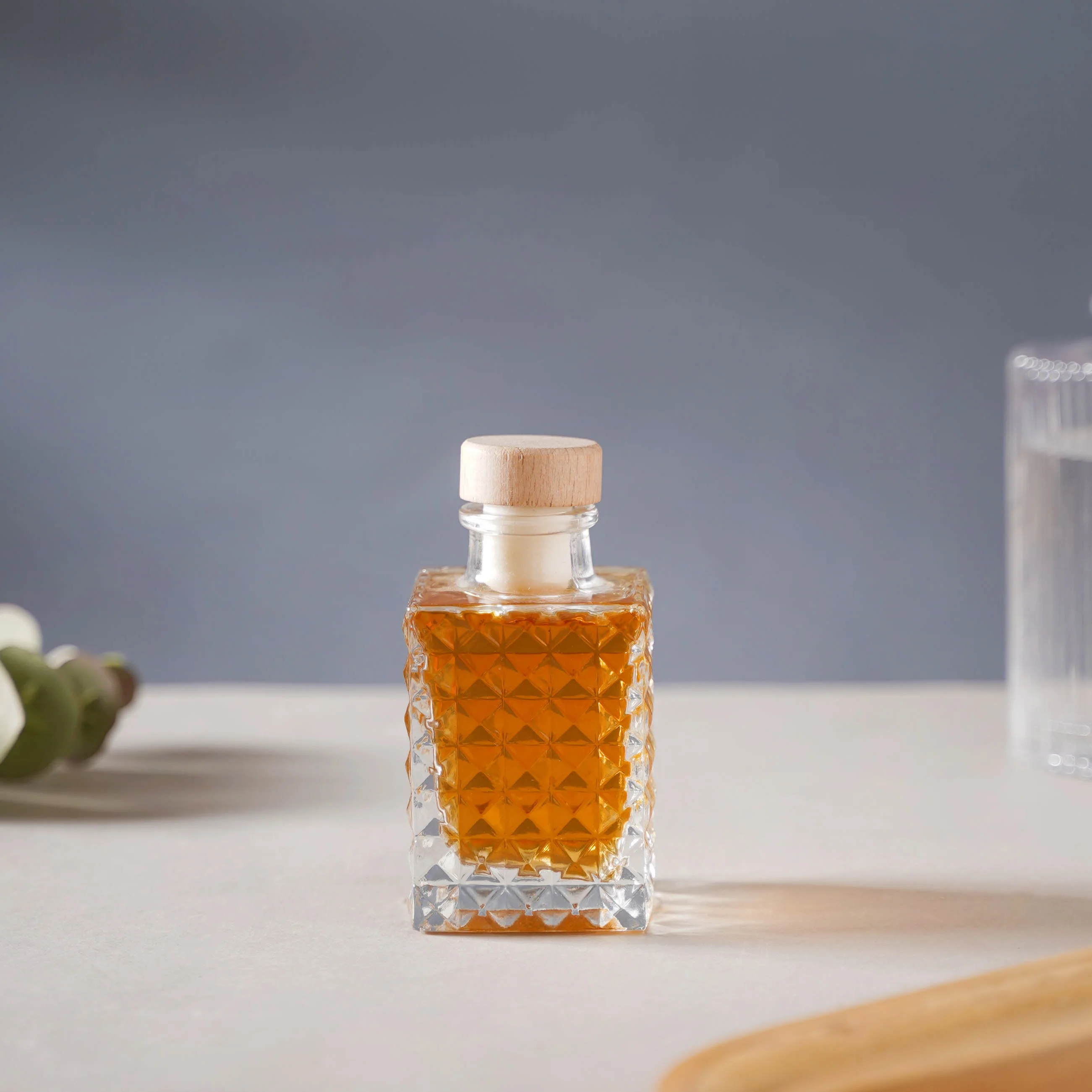 Square Textured Cork Glass Bottle - Image 8
