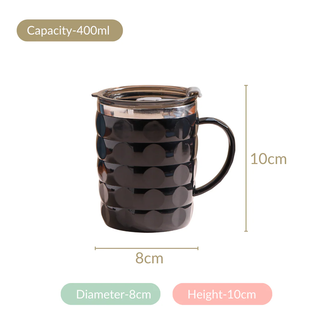 Stainless Steel Travel Mug For Car Black 400ml - Image 8