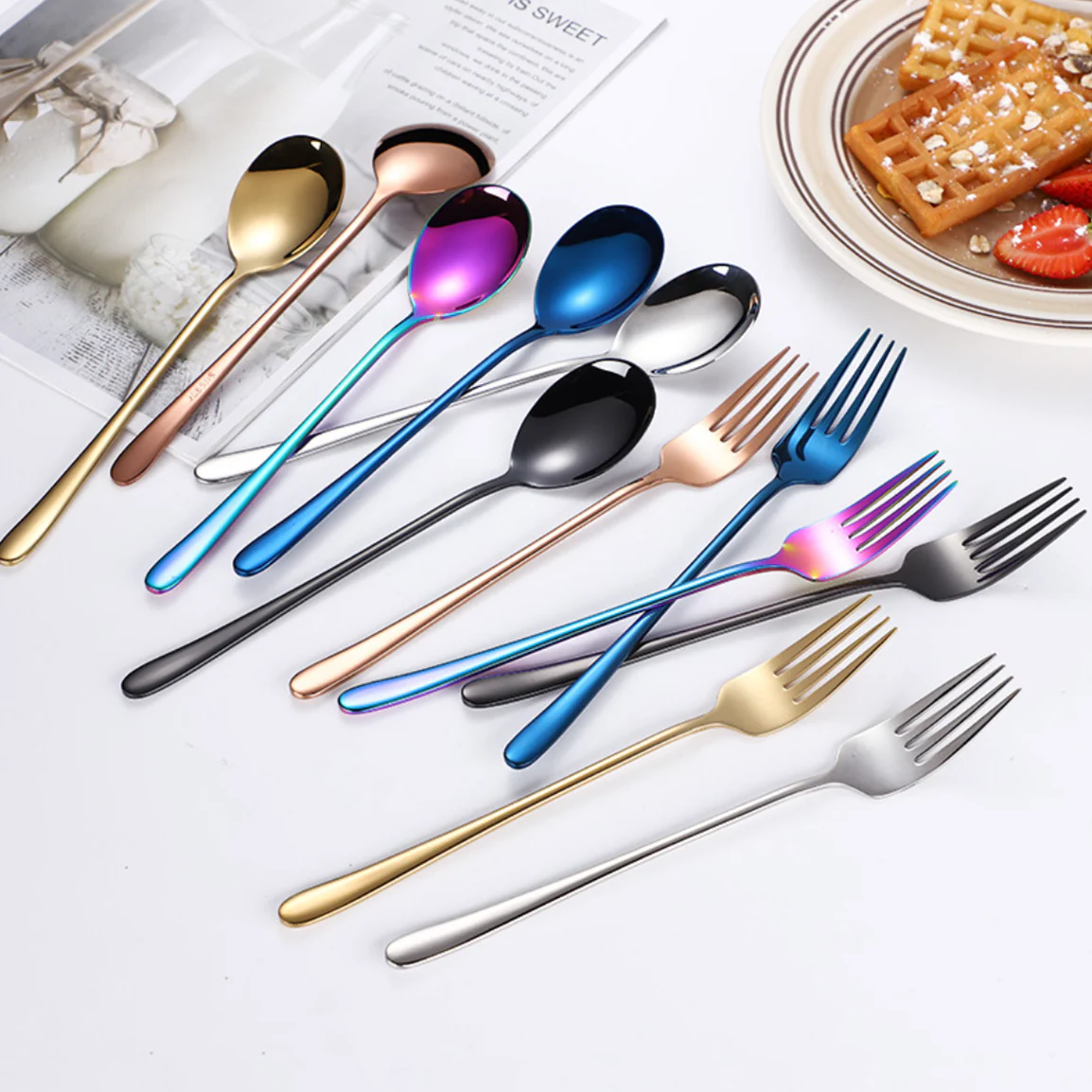 Stainless Steel Fork And Spoon Set - Image 12