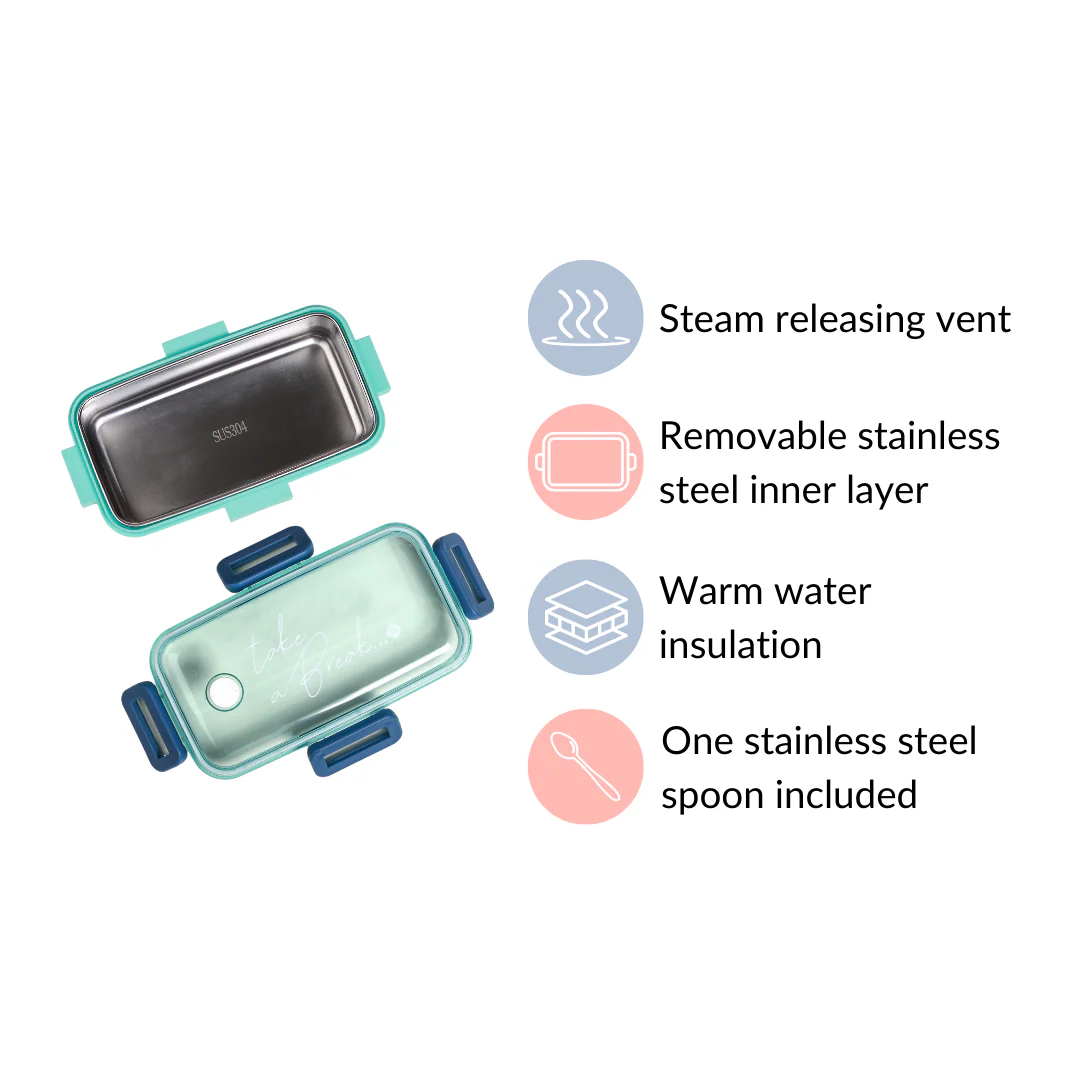 Stainless Steel Lunch Box Small Mint 530ml - Image 8