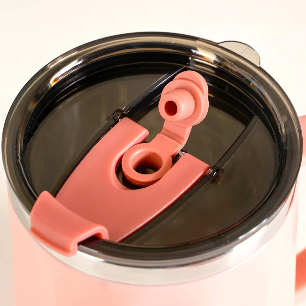 Stainless Steel Mug With Lid Set Of 2 Pink 400ml - Image 9