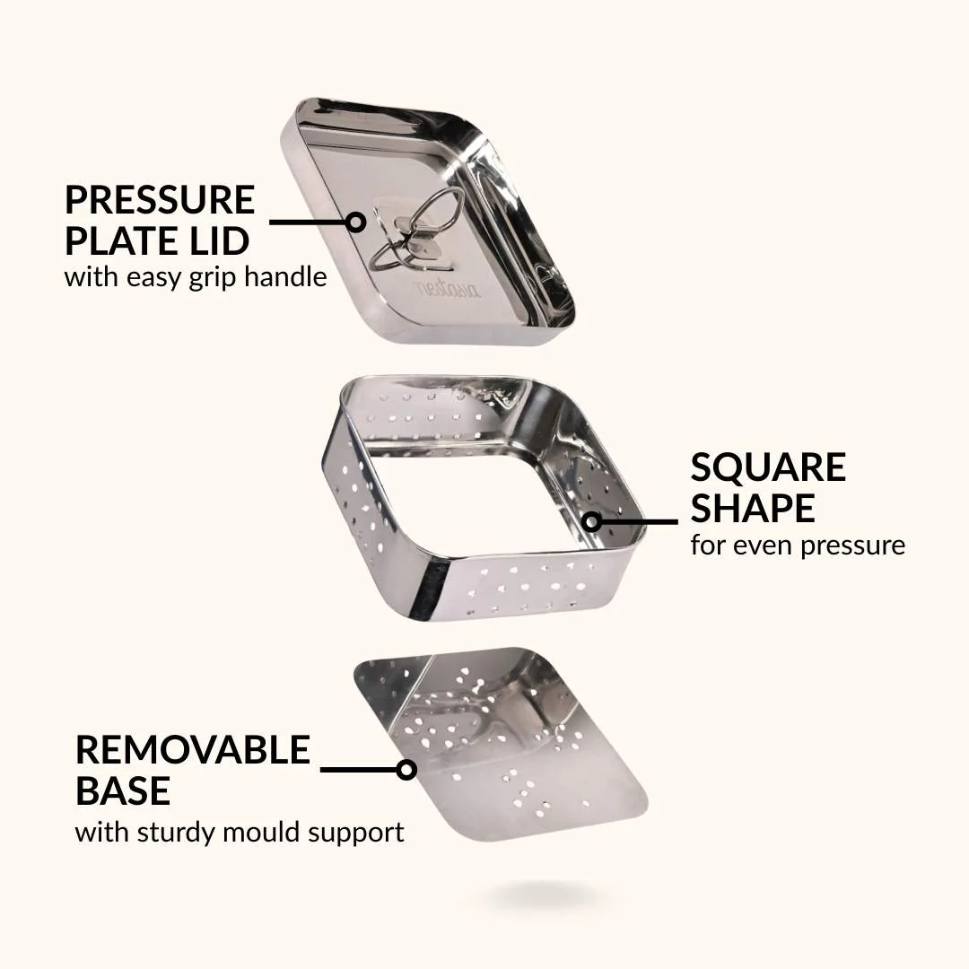 Stainless Steel Paneer Maker And Chopping Board Set Of 2 - Image 5