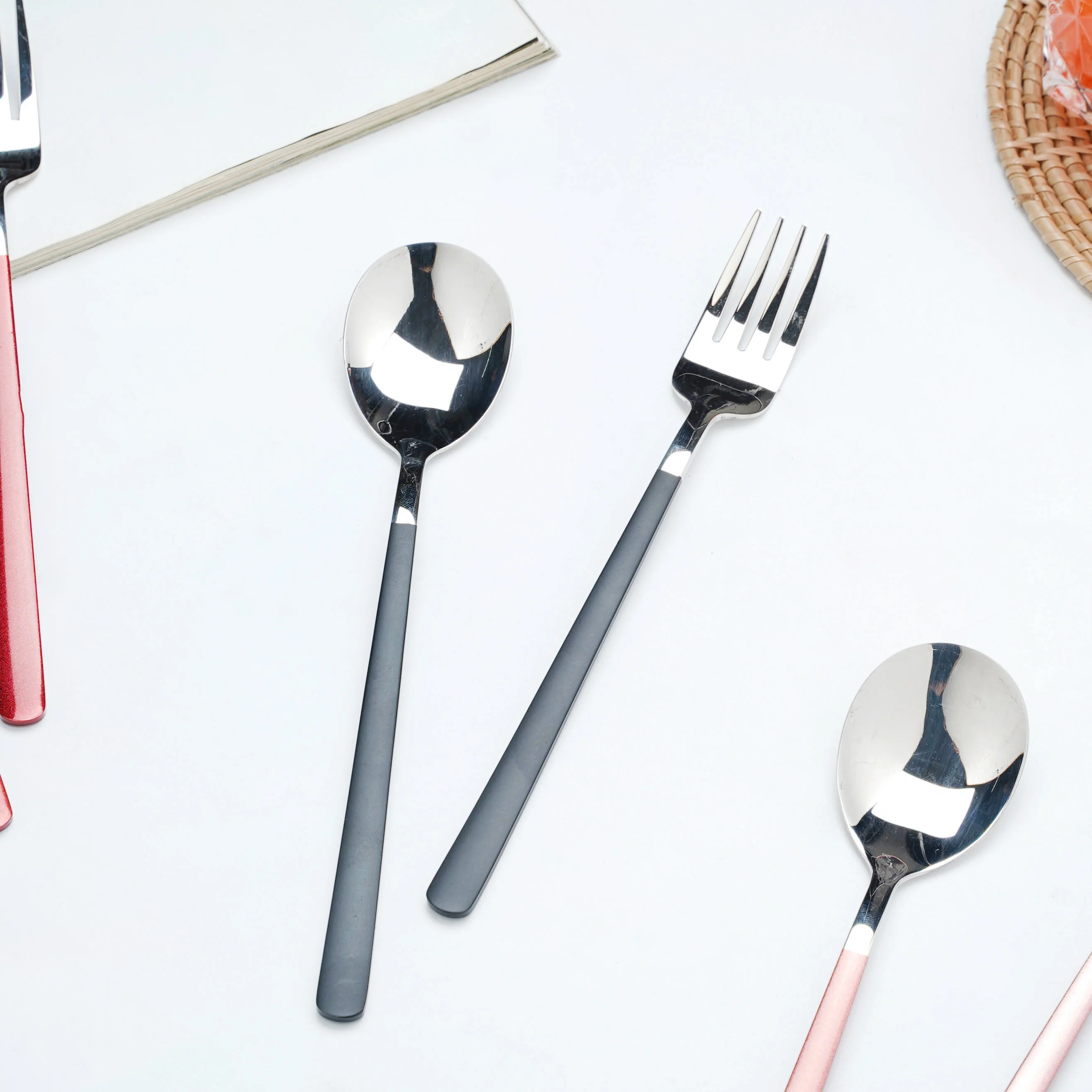 Stainless Steel Spoon and Fork Set - Image 5