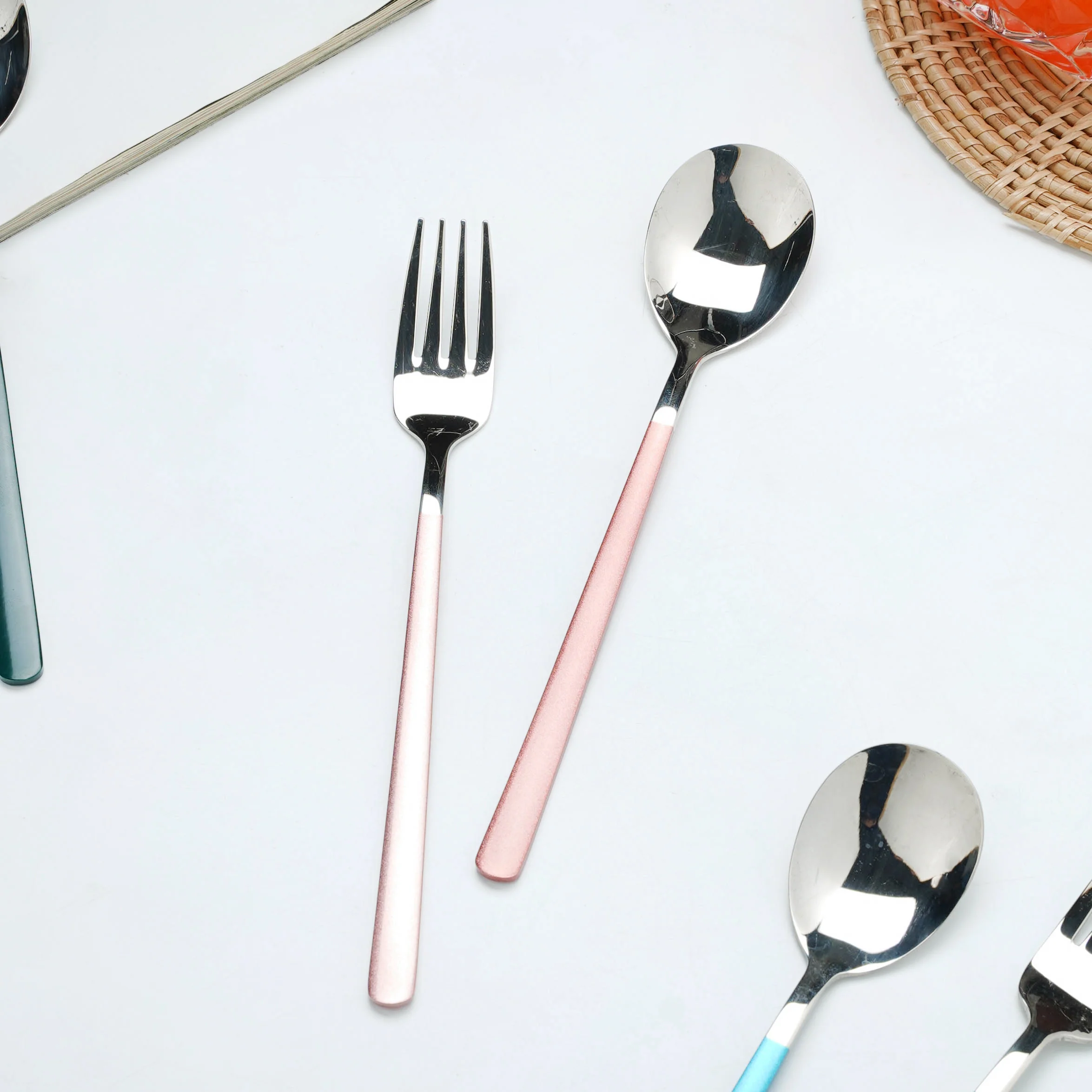 Stainless Steel Spoon and Fork Set - Image 8