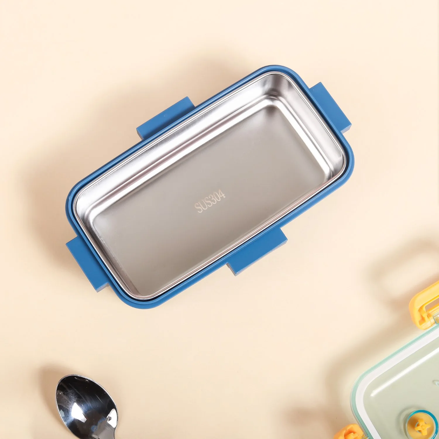 Stainless Steel Tiffin Box Small Blue 530ml - Image 16